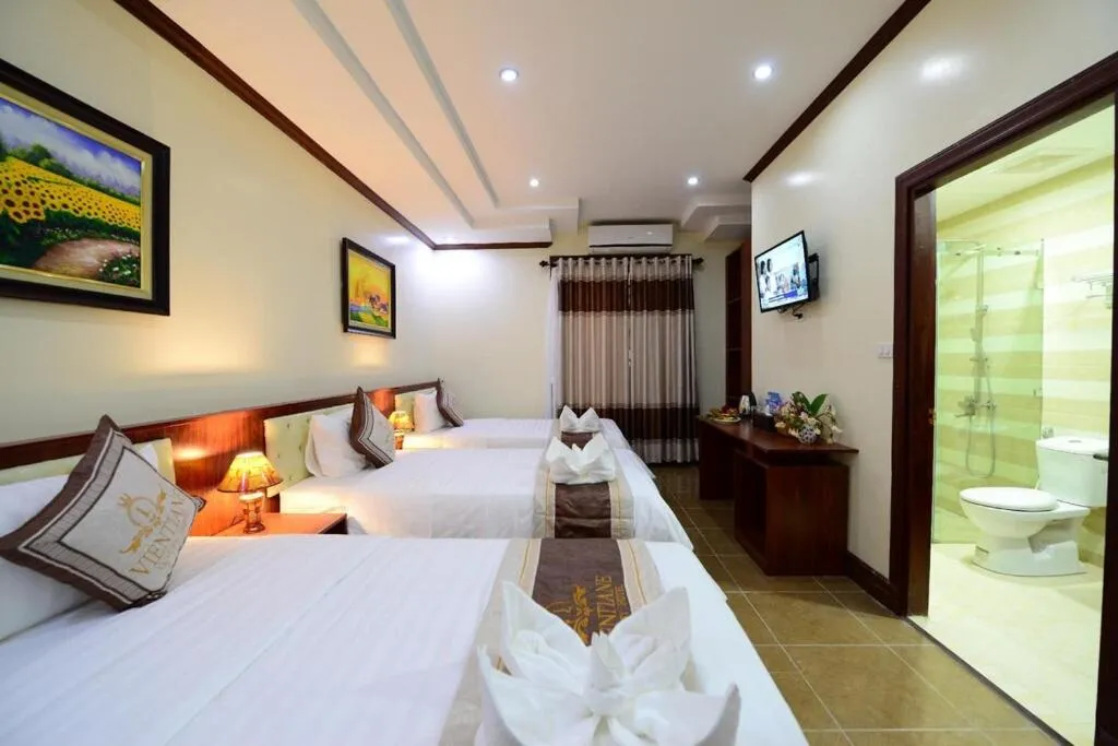 Bed in Vientiane Luxury Hotel