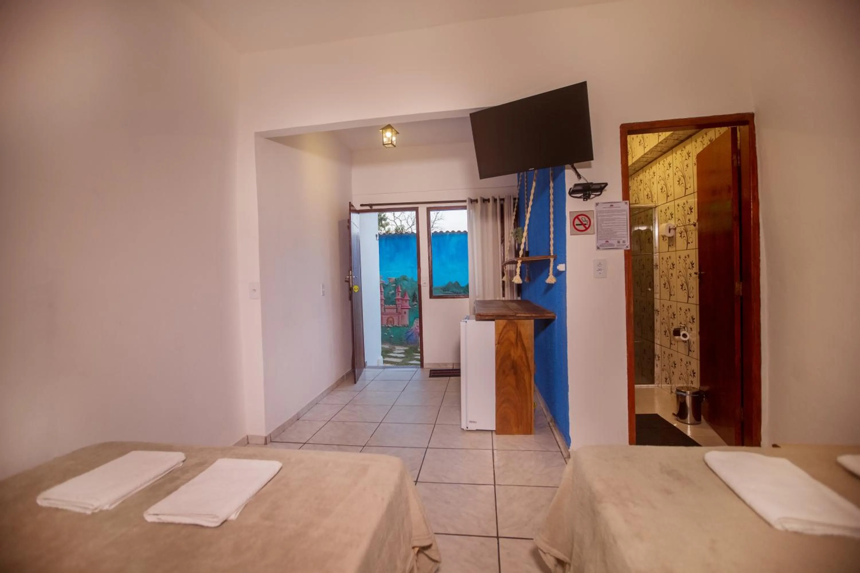Bathroom, Bed in Pousada Rosa Mistica