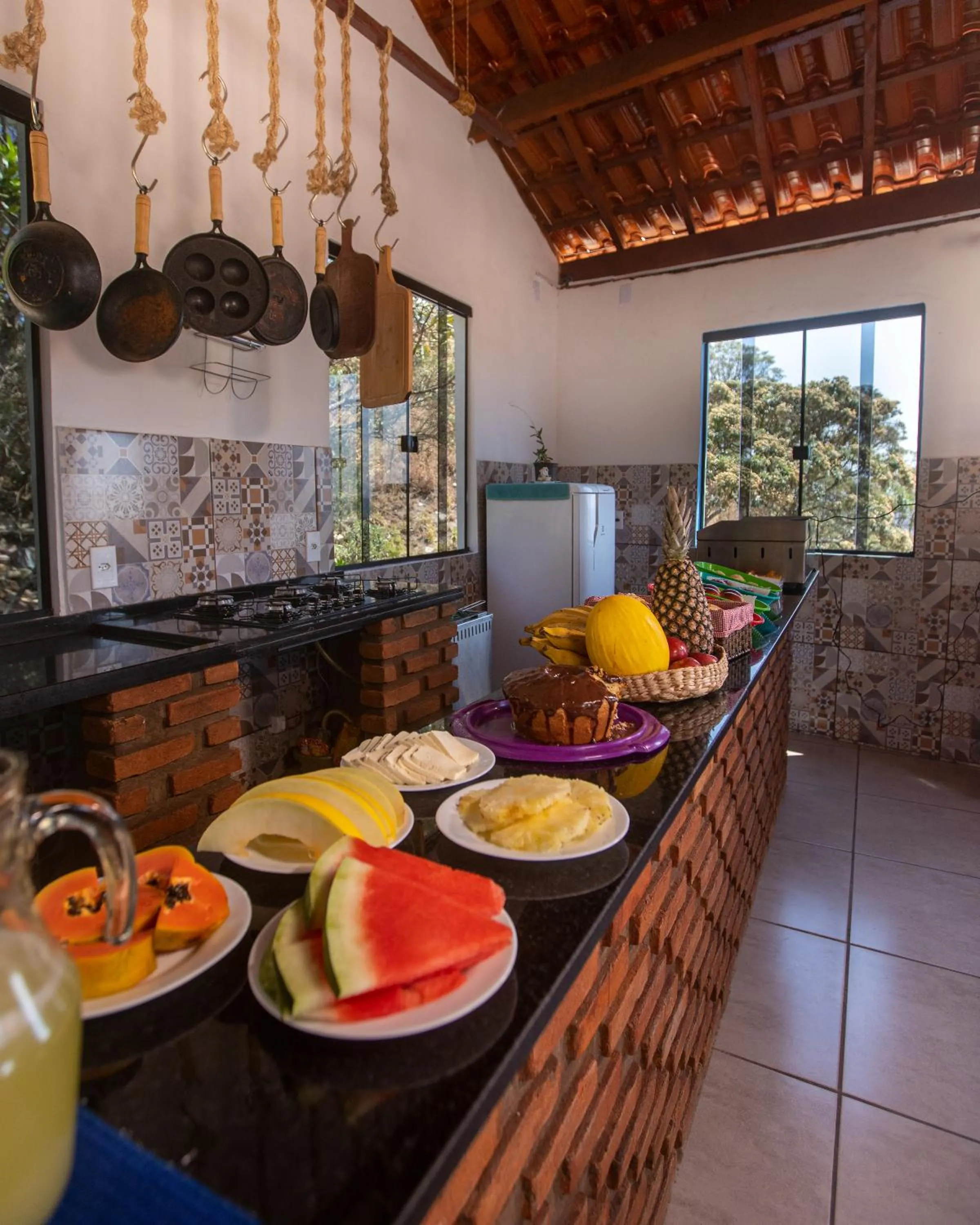 Buffet breakfast in Pousada Rosa Mistica