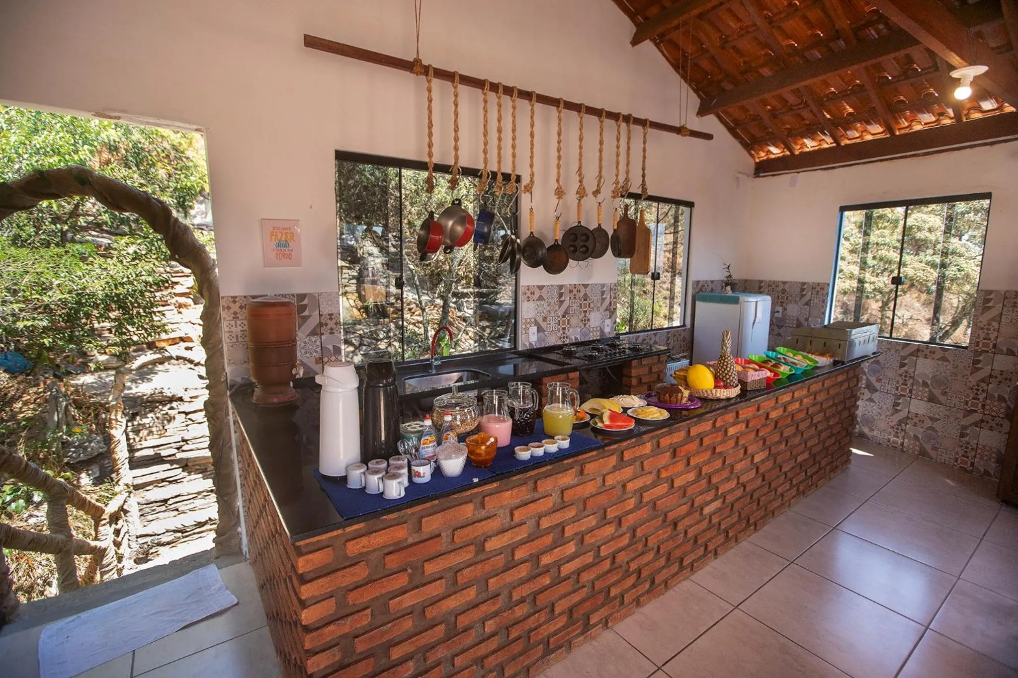 Buffet breakfast in Pousada Rosa Mistica