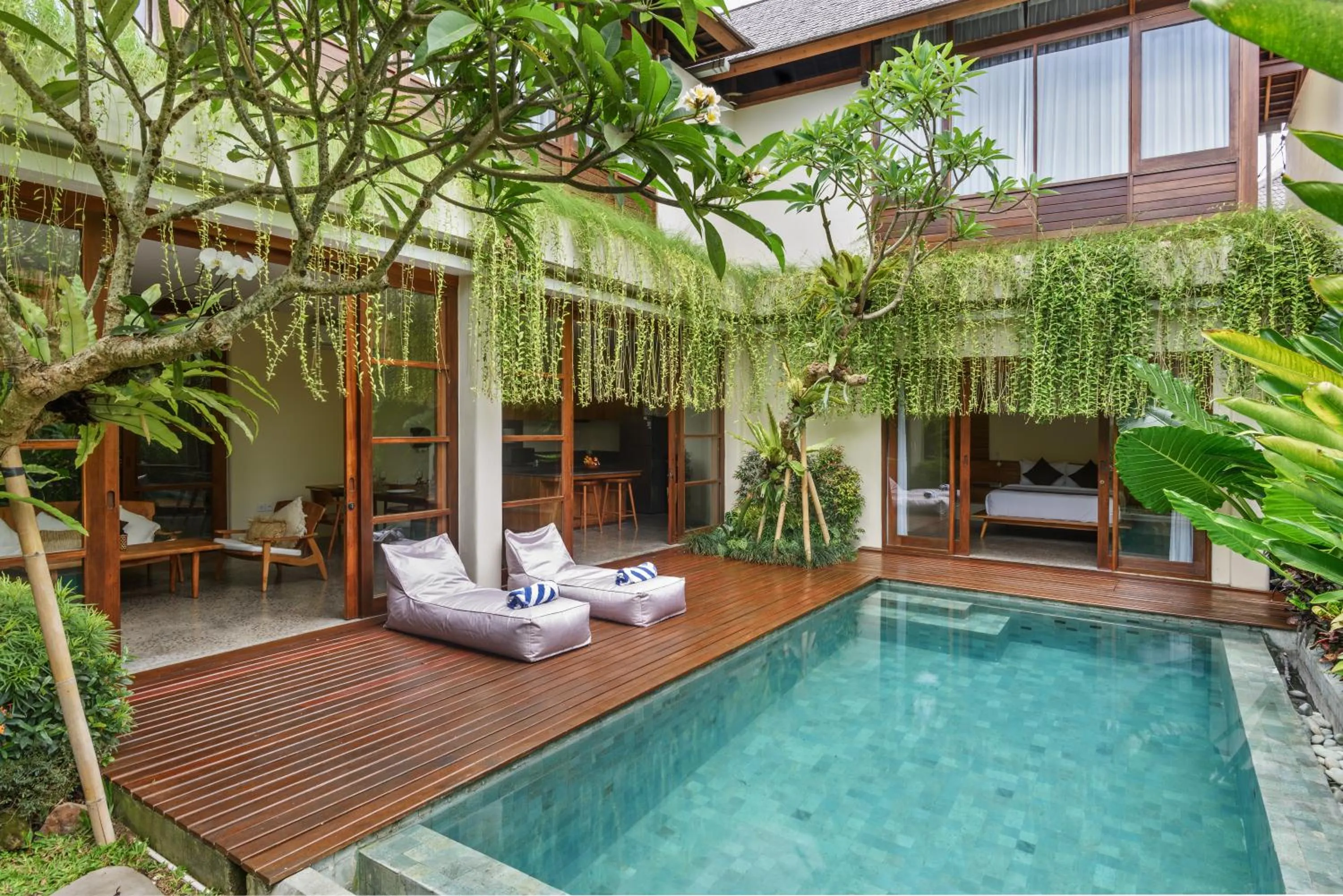 Pool view in Anandathu Villas