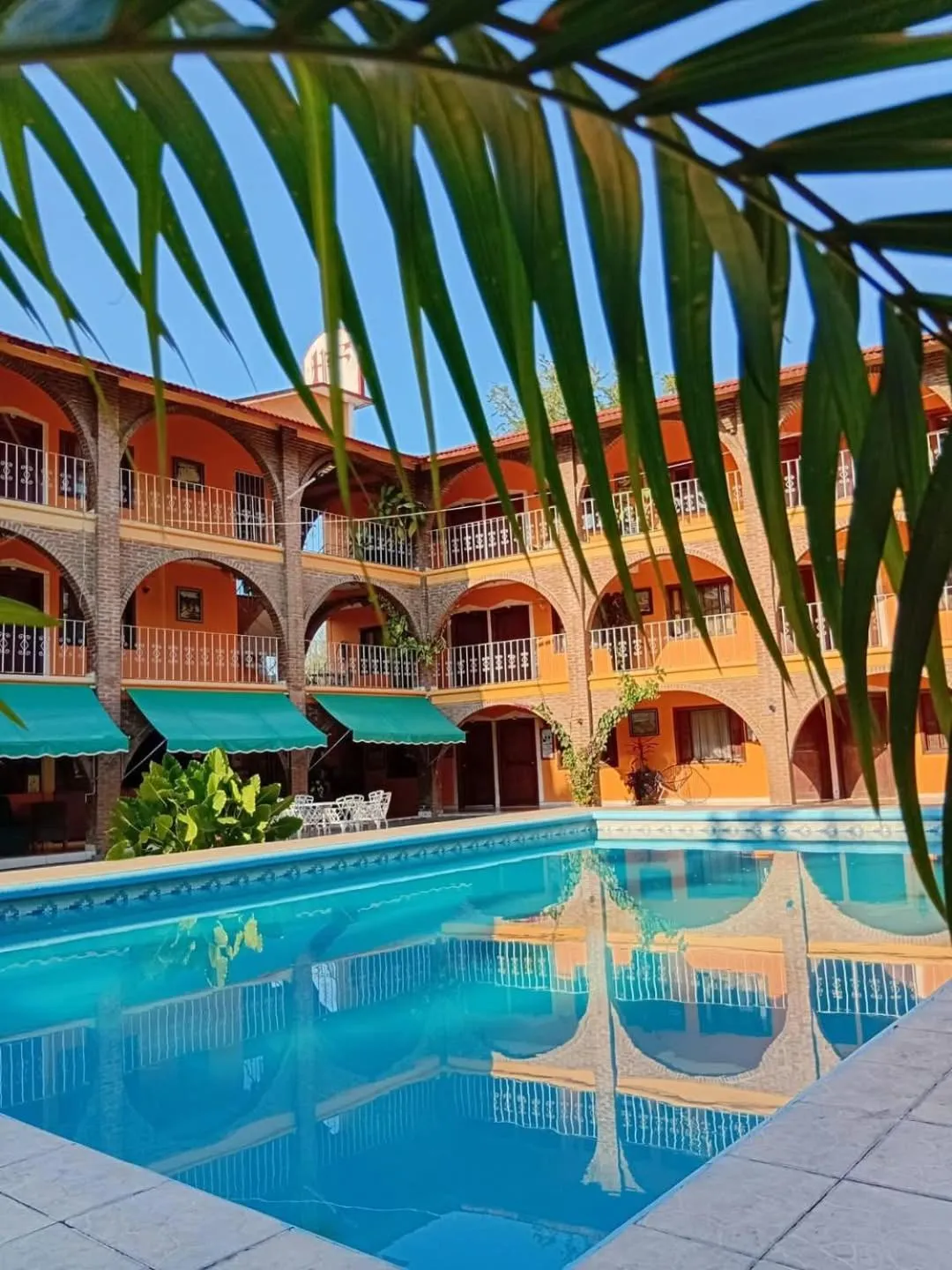 Pool view in Hotel HF Hacienda San Francisco