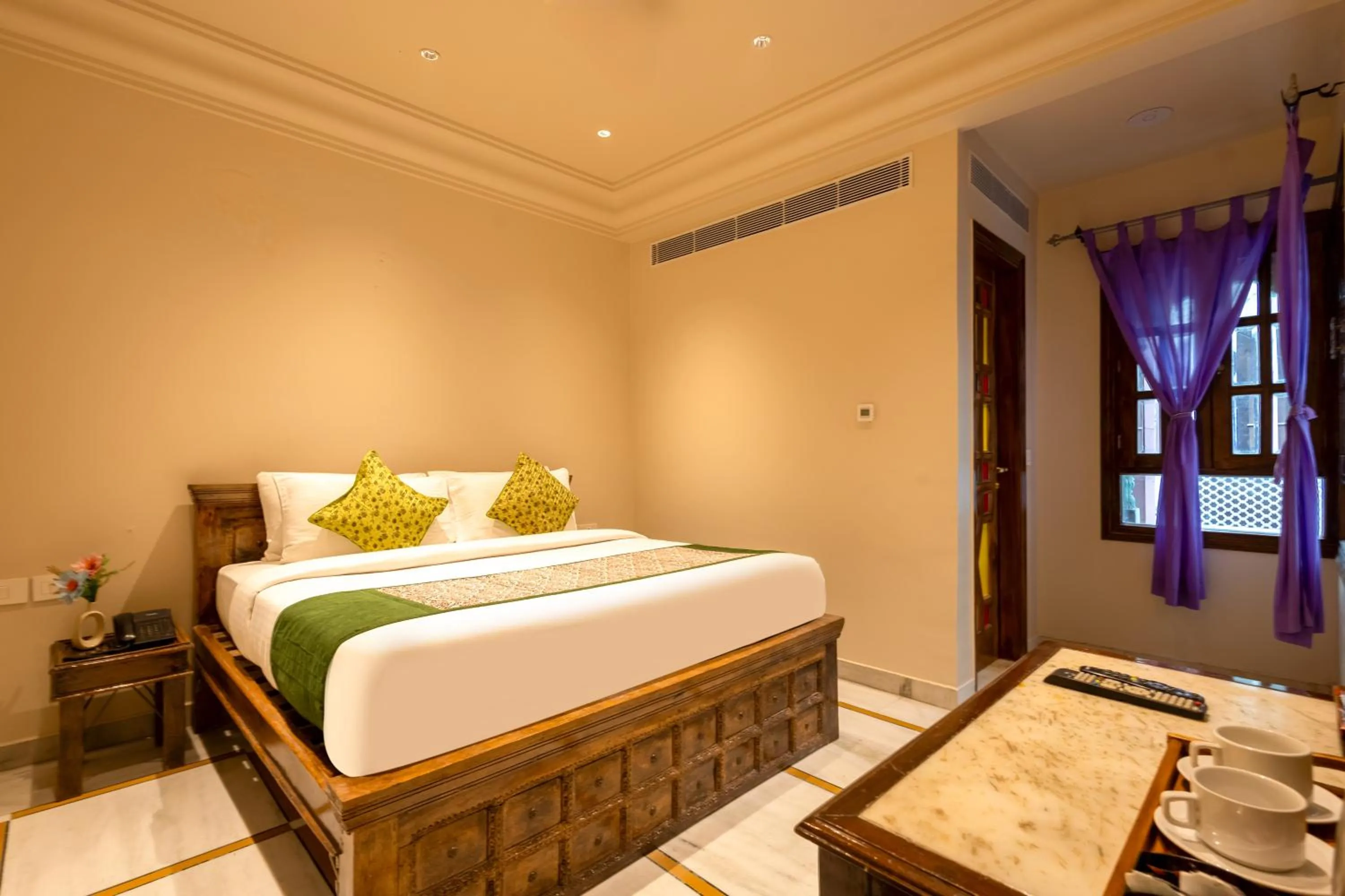 Bedroom, Bed in Jyoti Mahal - A Royal Heritage Hotel - Award Winning Hotel - Close to Connaught Place