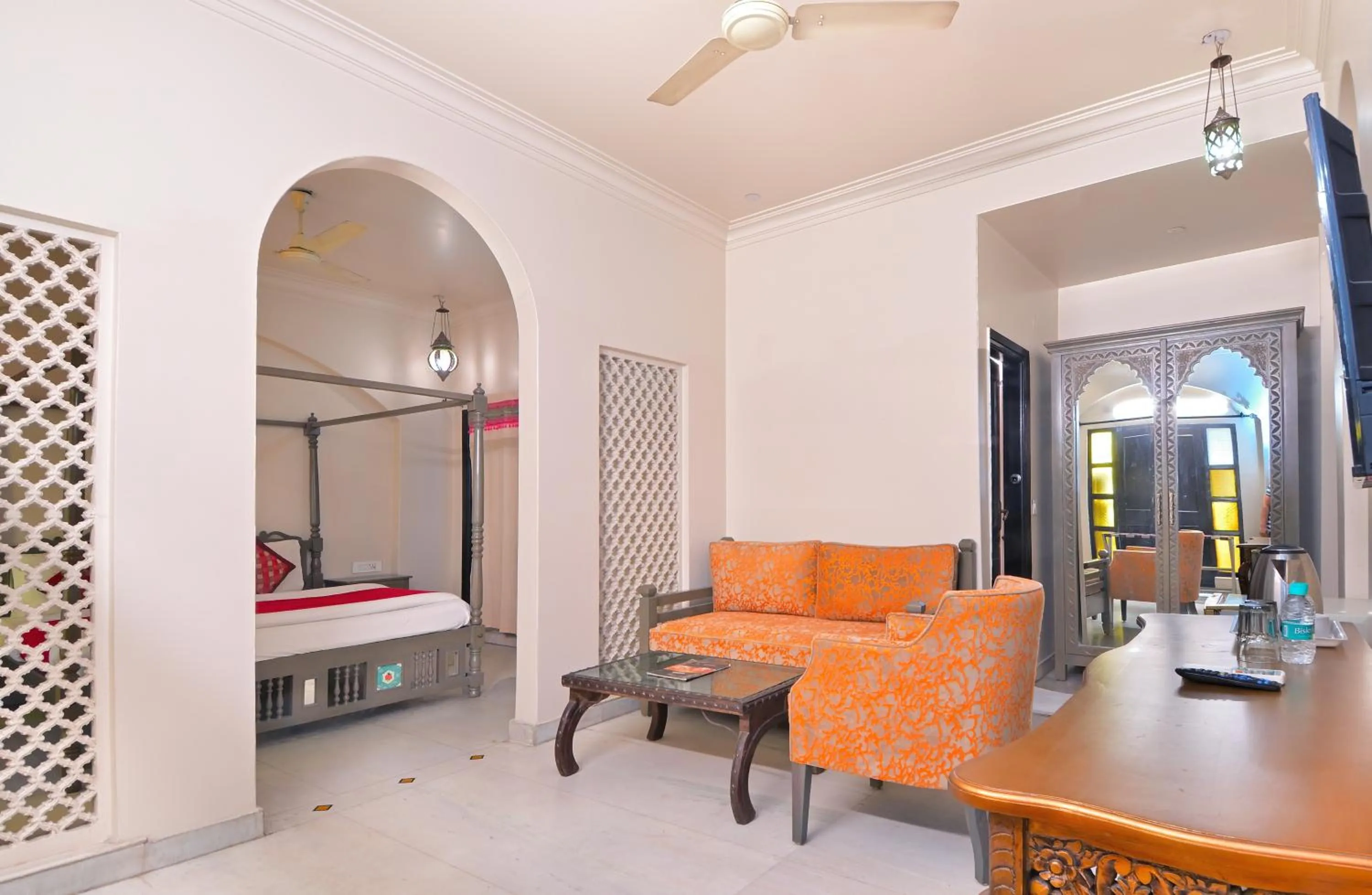 Bed in Jyoti Mahal - A Royal Heritage Hotel - Award Winning Hotel - Close to Connaught Place