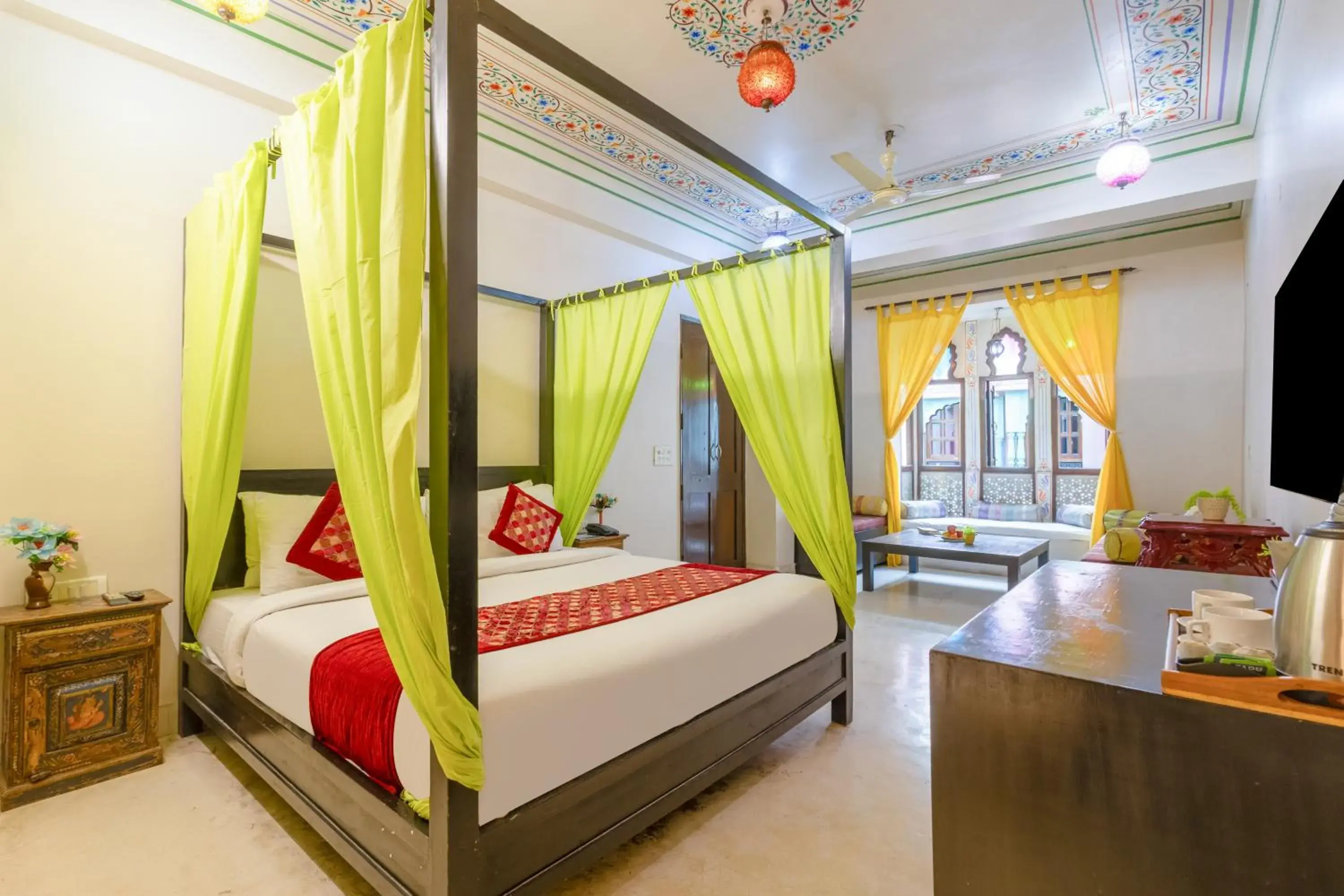Bedroom, Bed in Jyoti Mahal - An Award Winning Royal Heritage Hotel - Close to Connaught Place Bedroom, Bed in Jyoti Mahal - An Award Winning Royal Heritage Hotel - Close to Connaught Place