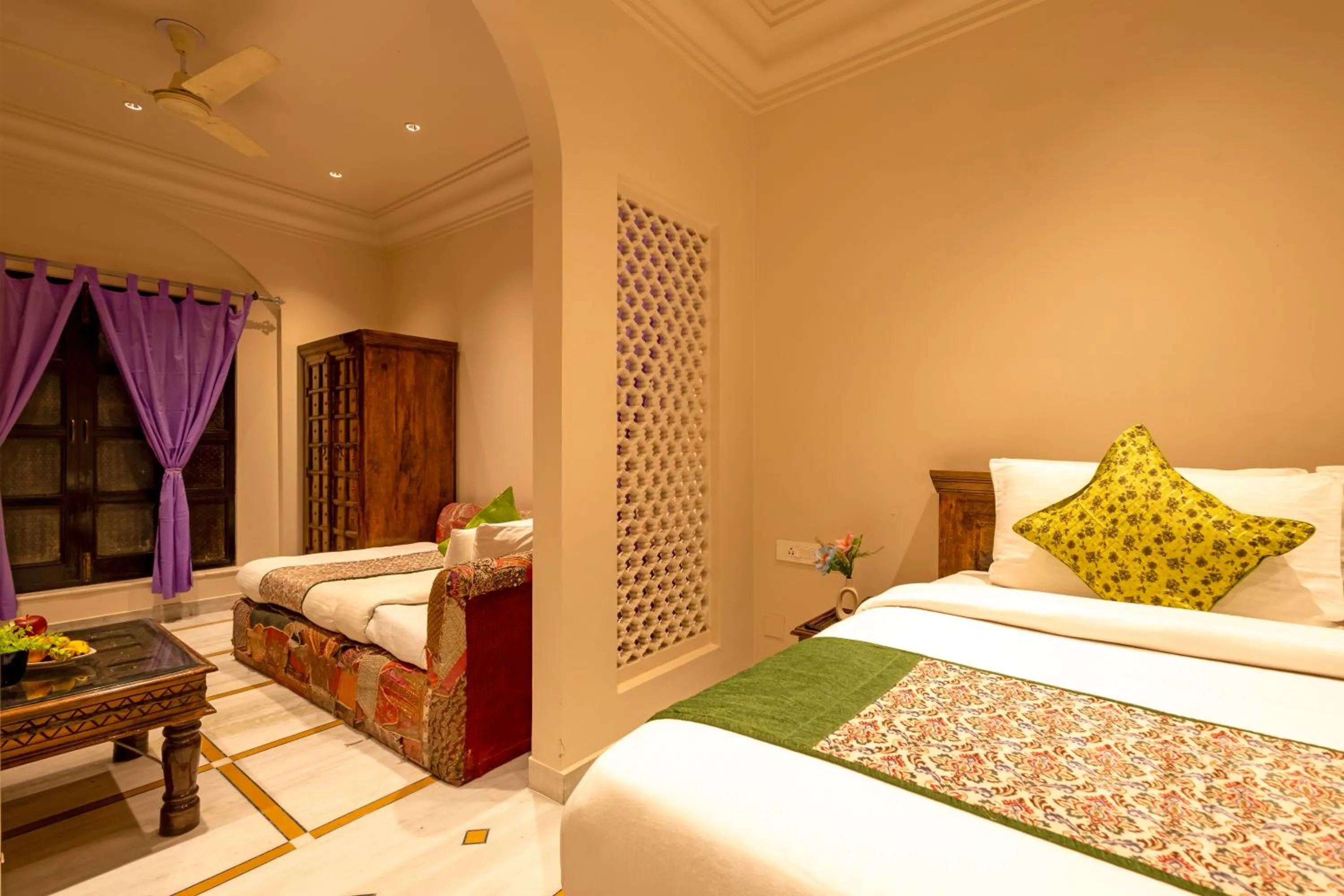 Bedroom, Bed in Jyoti Mahal - A Royal Heritage Hotel - Award Winning Hotel - Close to Connaught Place