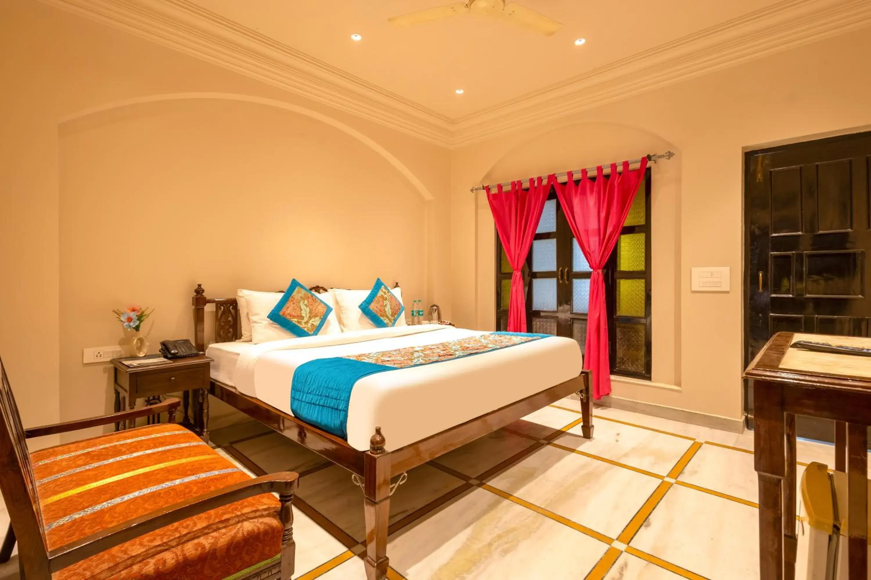 Bedroom, Bed in Jyoti Mahal - A Newly Renovated Heritage Hotel in the Centre of Delhi - Near New Railway Station & Connaught Place Bedroom, Bed in Jyoti Mahal - A Newly Renovated Heritage Hotel in the Centre of Delhi - Near New Railway Station & Connaught Place