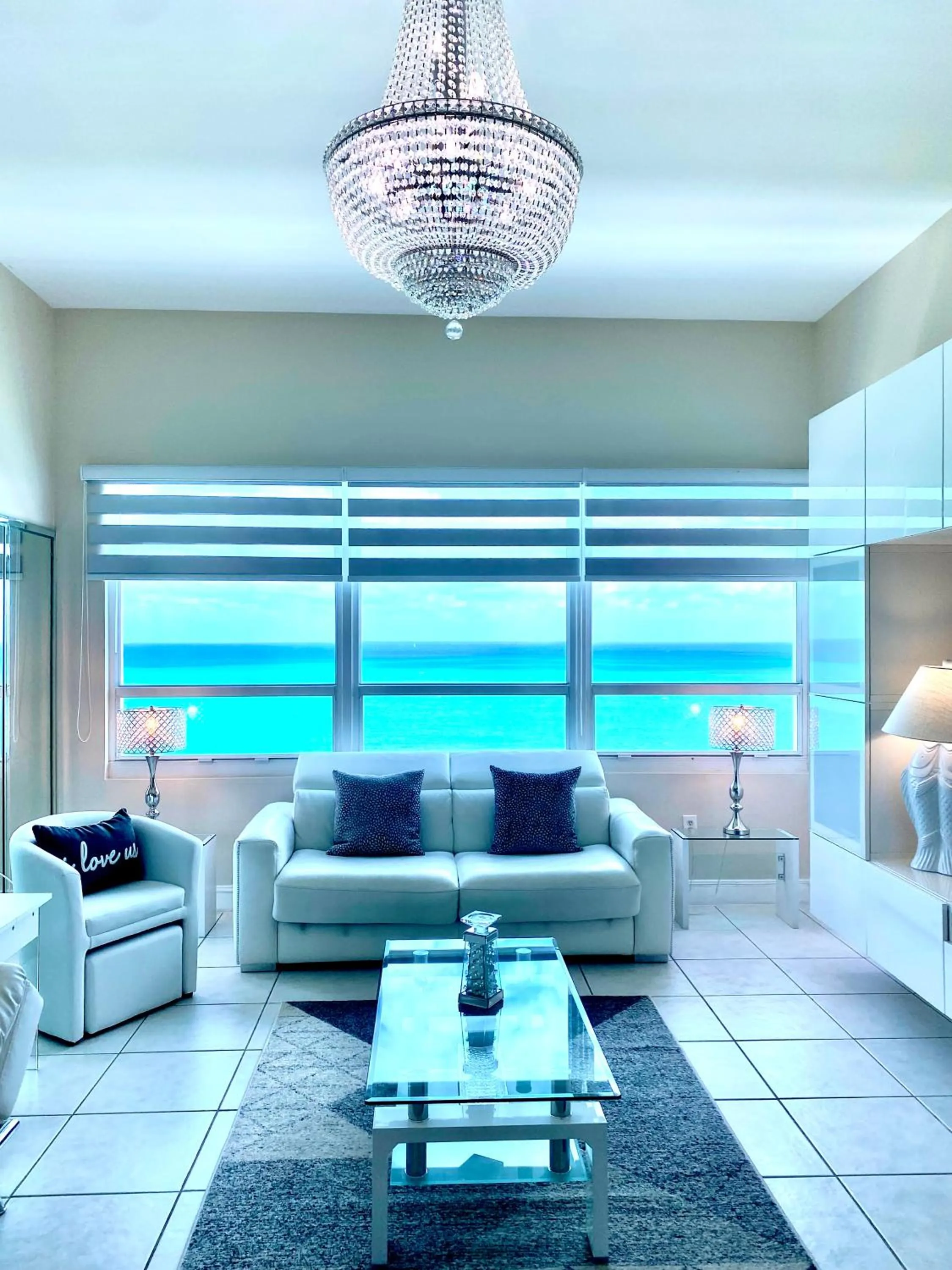 Living room in Castle Beach Resort Condo - Panoramic Large Penthouse or Deluxe 1 BR Direct Ocean View and beach access- Updated-Free parking-