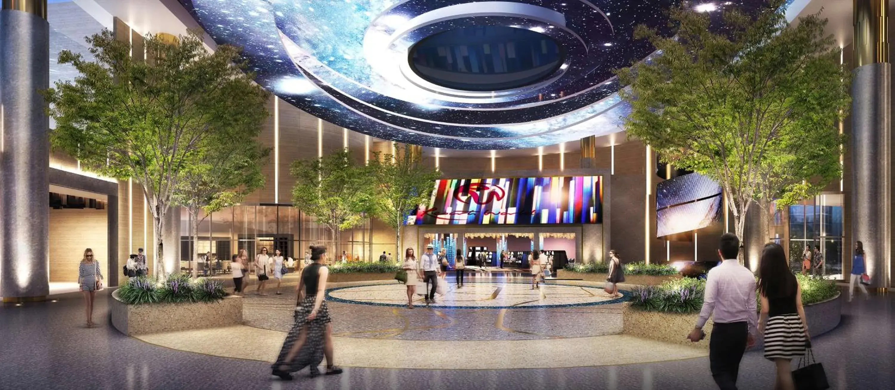 Lobby or reception in Hyatt Regency JFK Airport at Resorts World New York Lobby or reception in Hyatt Regency JFK Airport at Resorts World New York