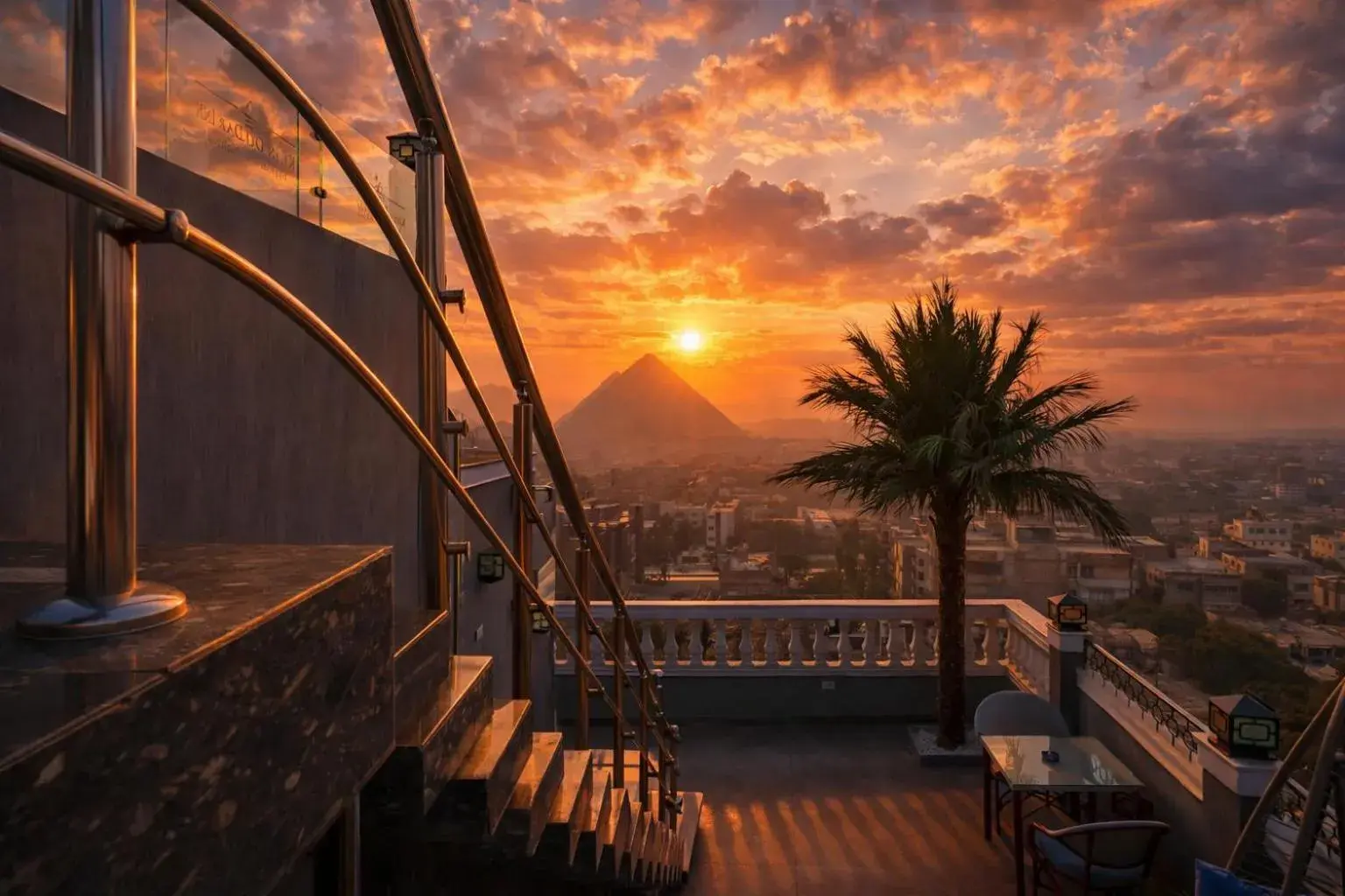 Balcony/Terrace in Khan Duidar Inn - Pyramids View Rooftop Balcony/Terrace in Khan Duidar Inn - Pyramids View Rooftop