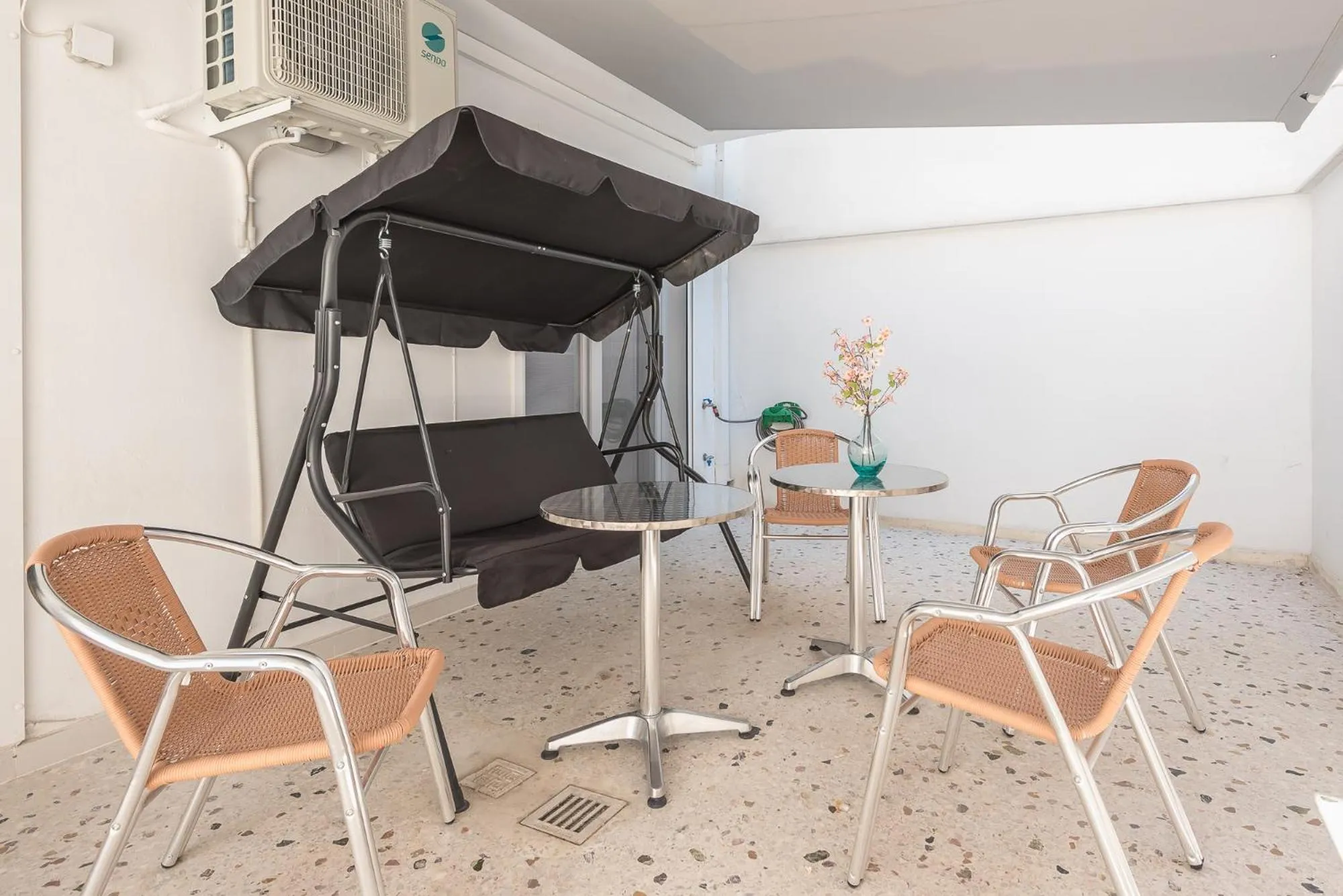 Balcony/Terrace in Phaedon, the Terrace Suite Near Acropolis By CloudKeys