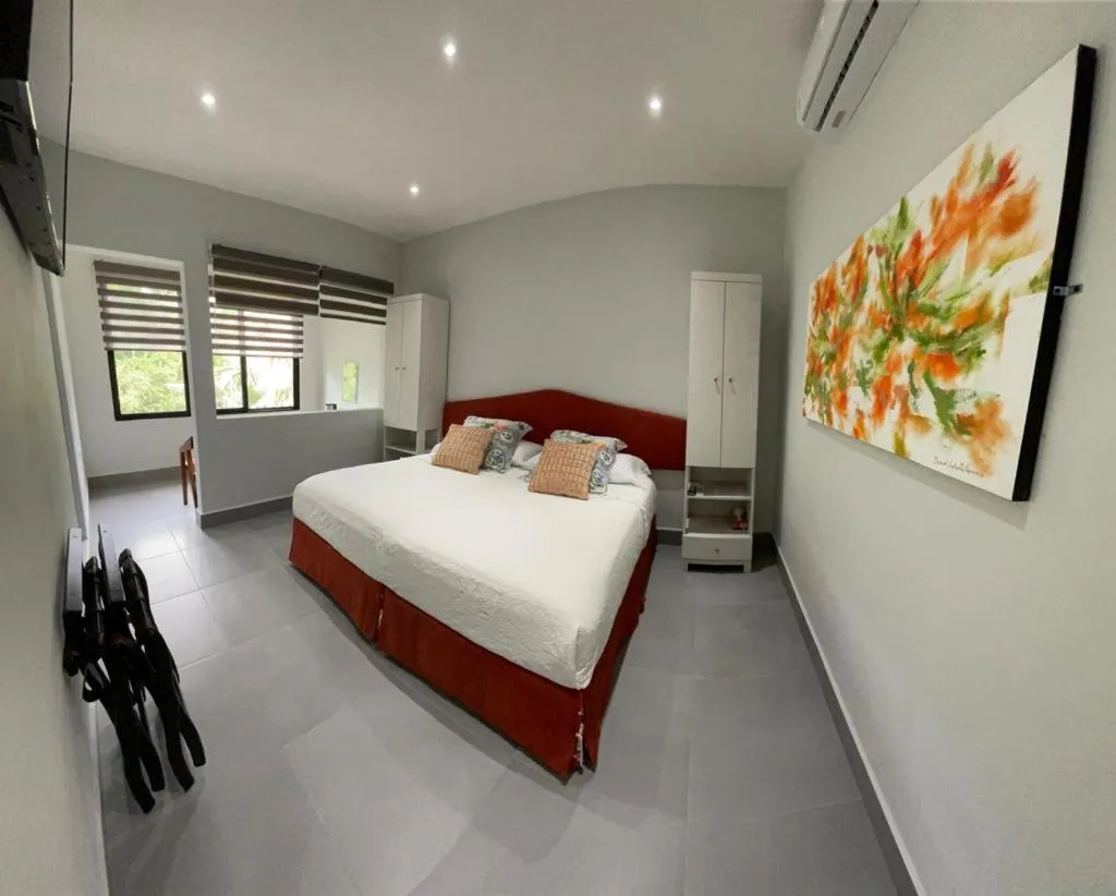 Bed in The Blue Eco Lodge