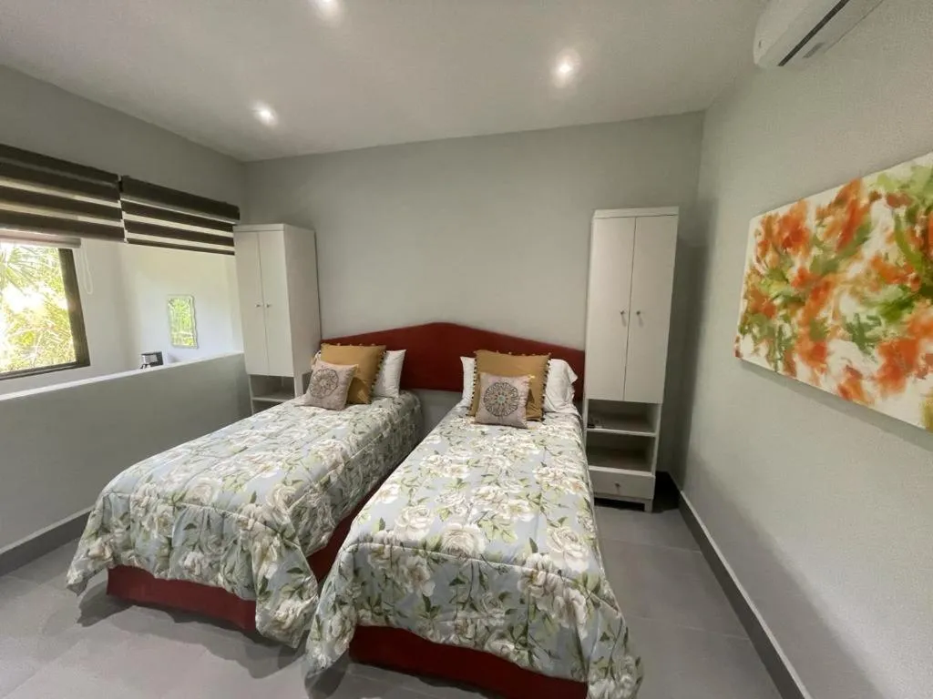 Bed in The Blue Eco Lodge