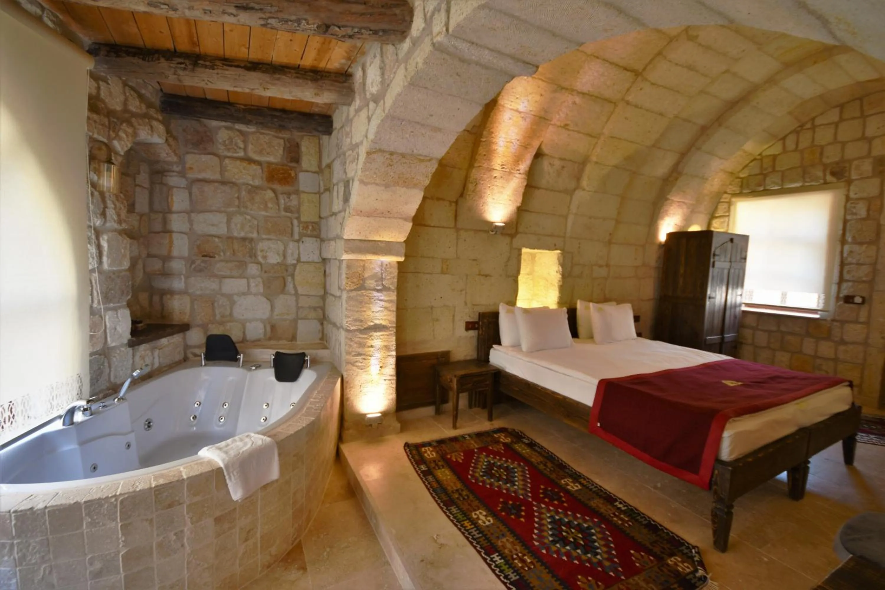 Hot Tub, Bed in Under Cave Cappadocia