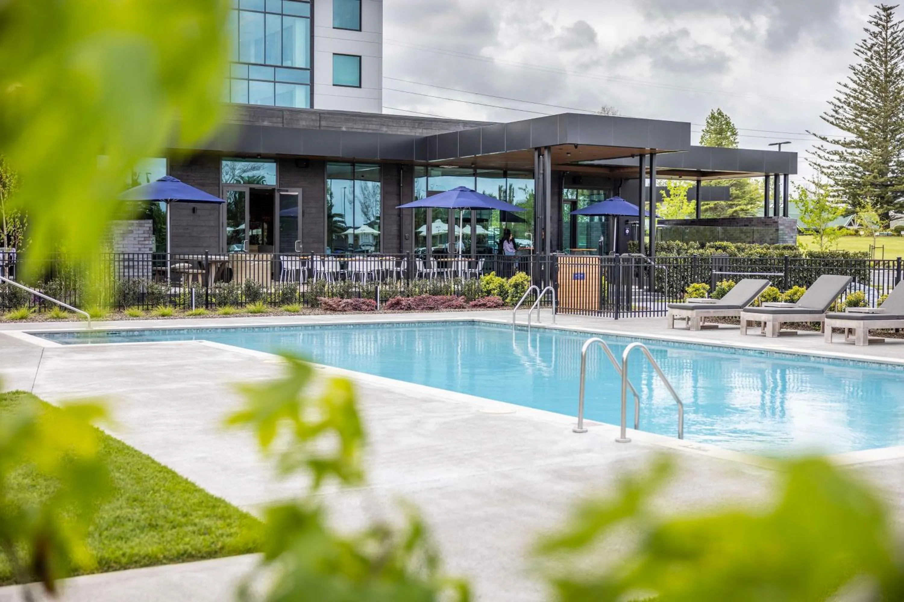 Pool view in DoubleTree By Hilton Auckland Karaka