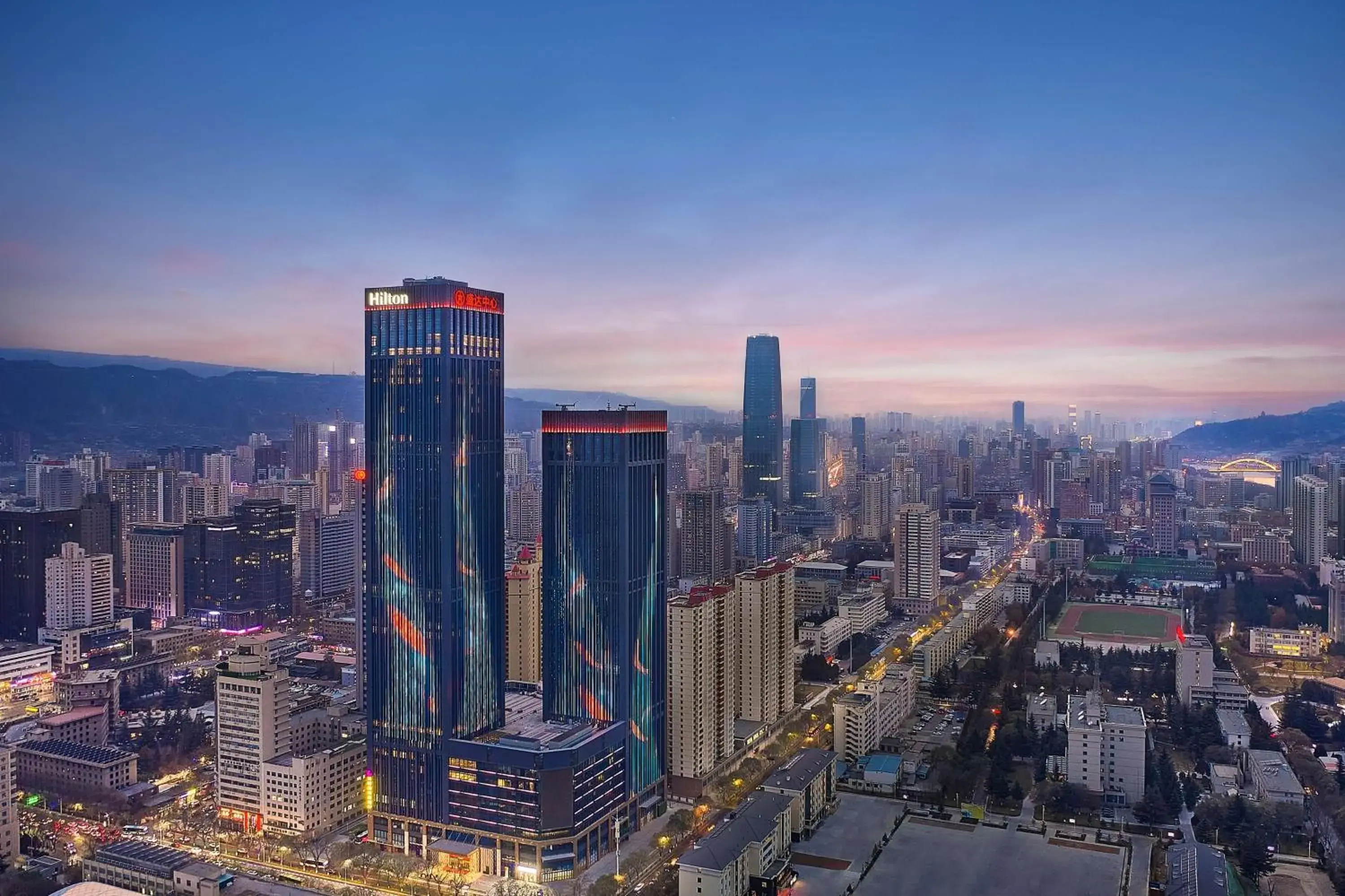 Property building in Hilton Lanzhou City Center Property building in Hilton Lanzhou City Center