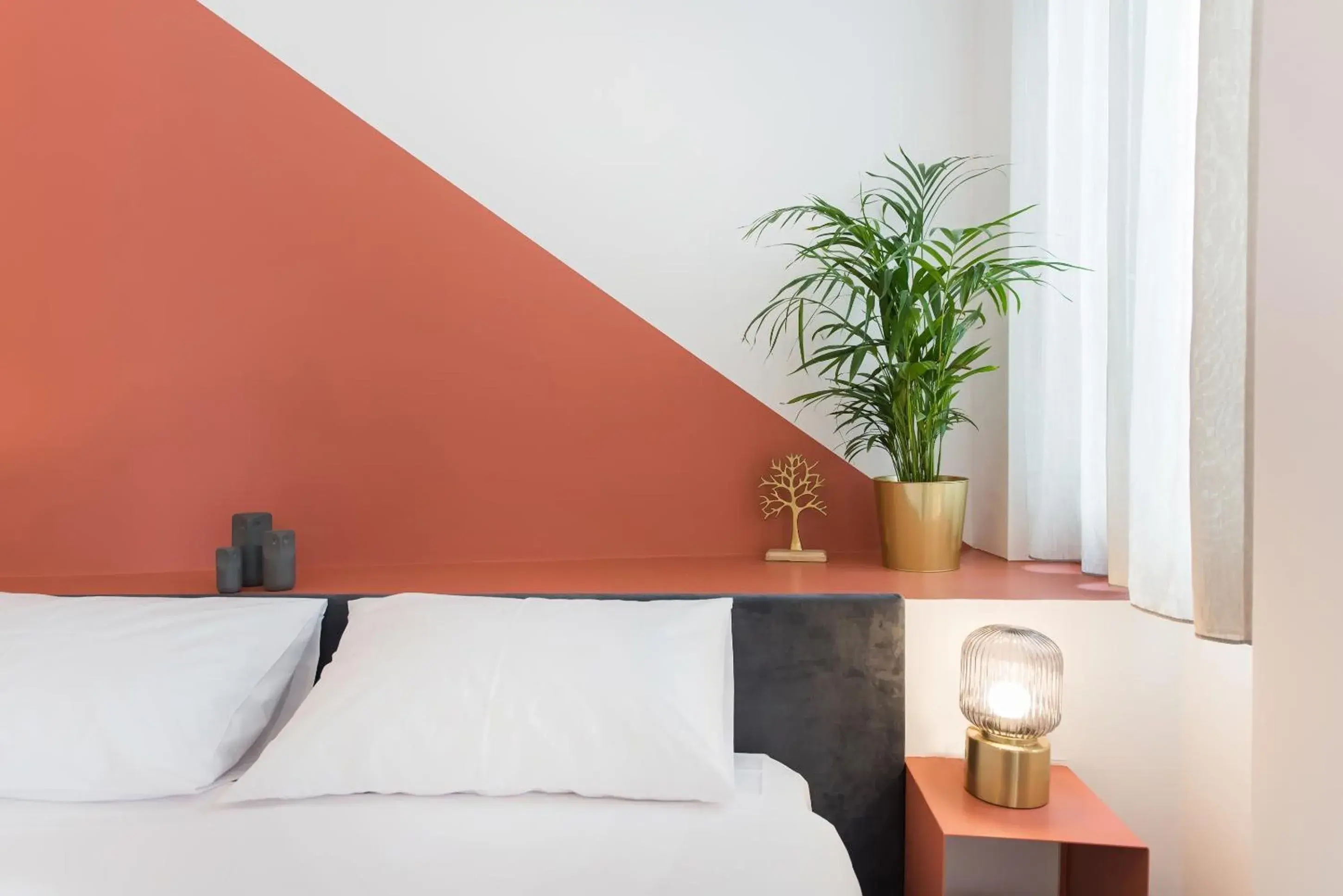 Bed in MONK Monastiraki Suites Bed in MONK Monastiraki Suites