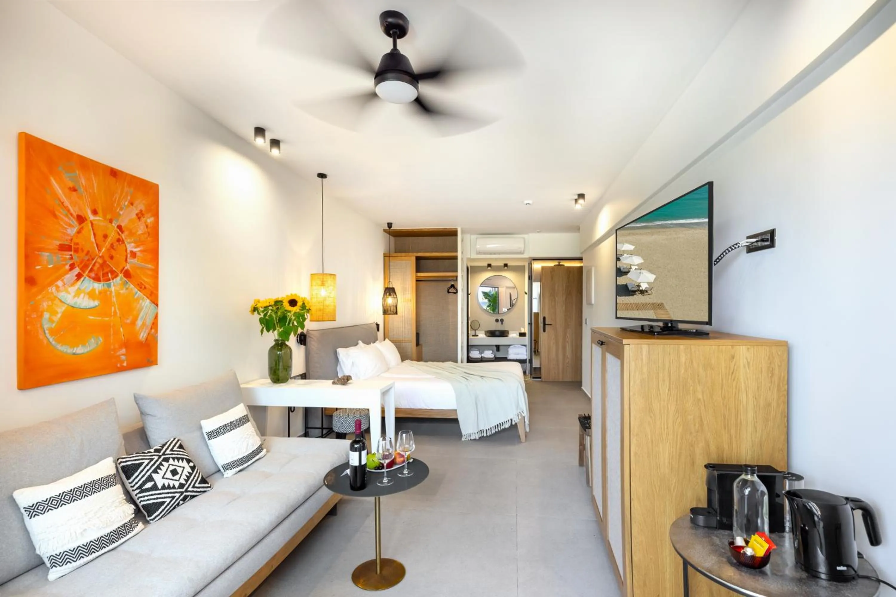 Bed in Calla Luxury Seafront Suites