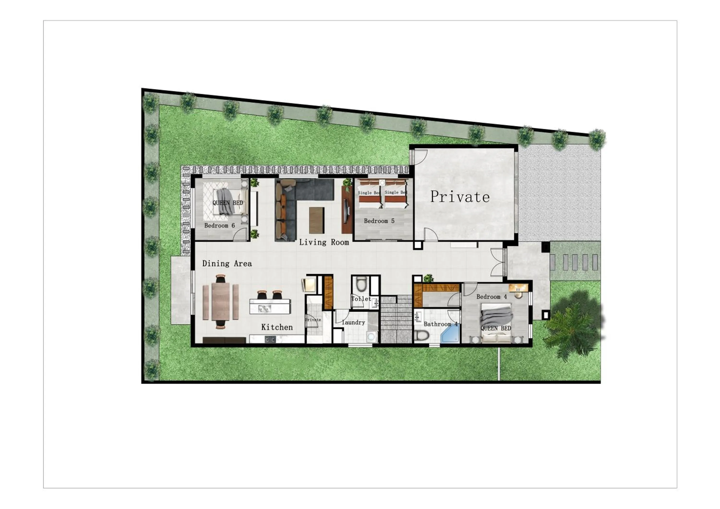 Floor plan in 6 Bedrooms & 4 Bathrooms Big House for Big Group
