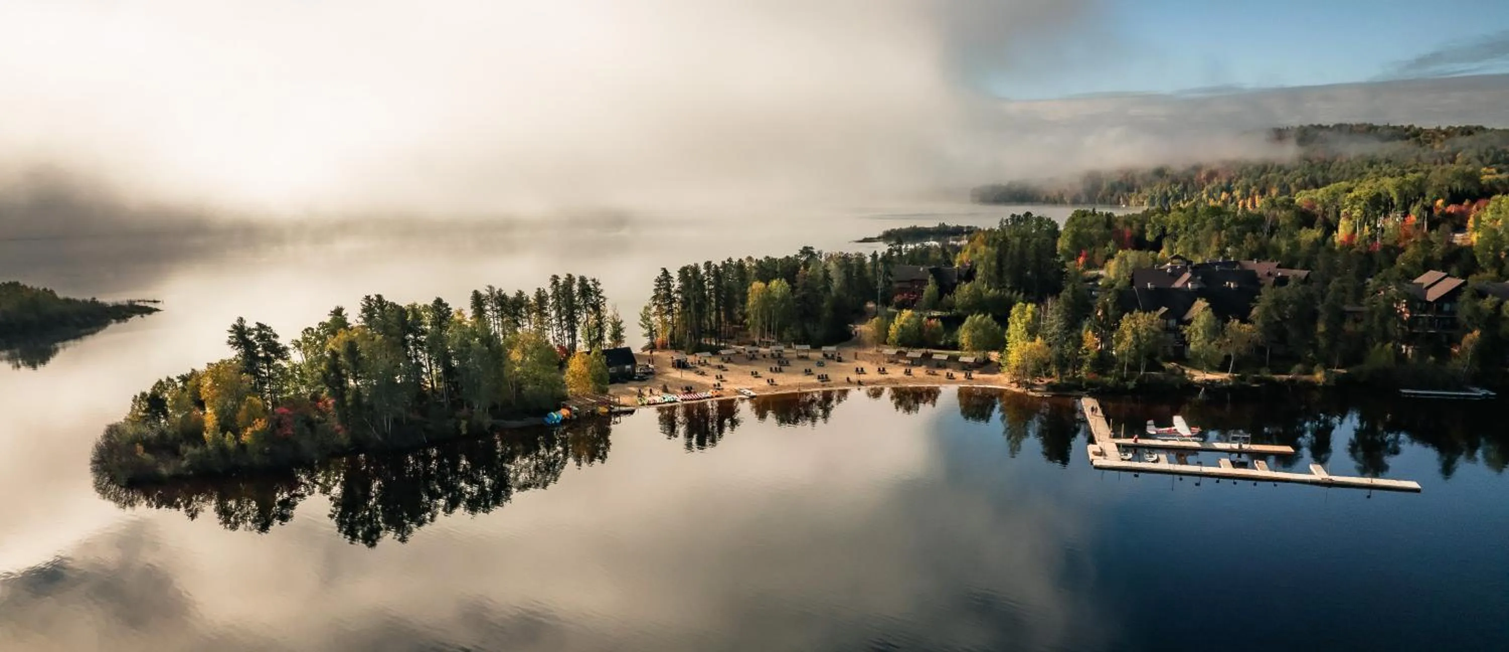 Bird's eye view in Auberge du Lac Taureau et Condos