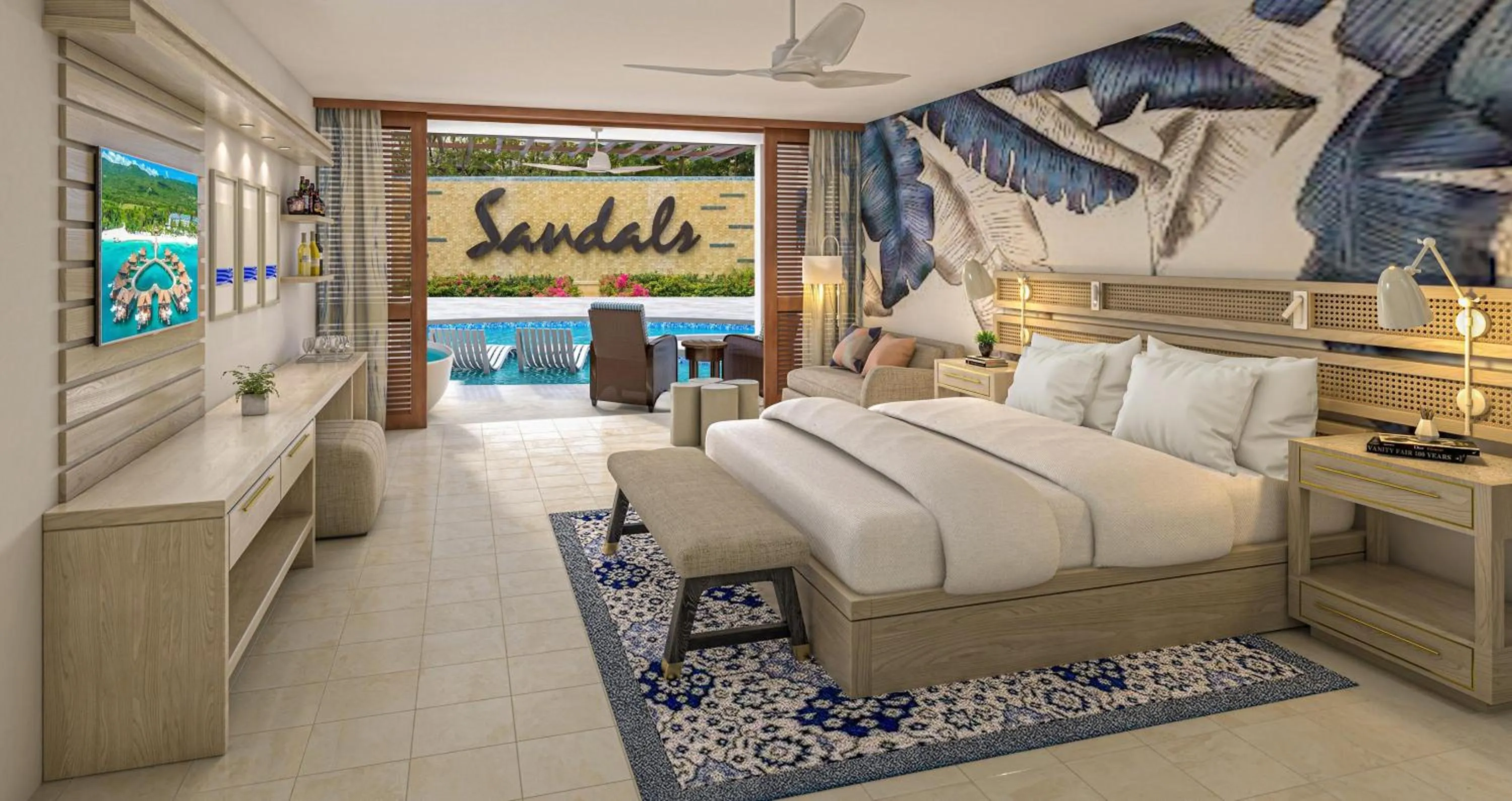 Photo of the whole room, Bed in Sandals Royal Curacao All Inclusive Couples Only