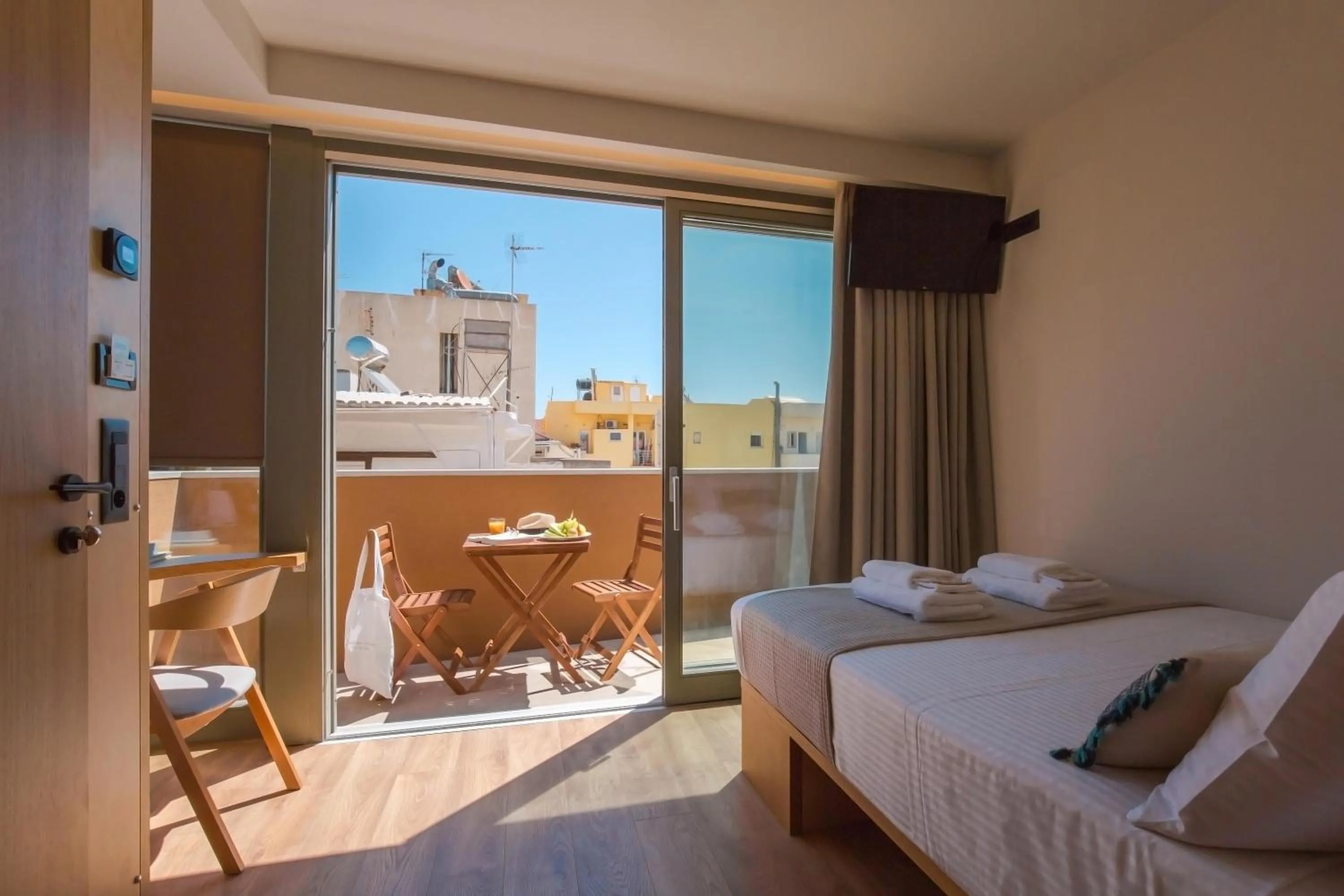 Balcony/Terrace, Bed in Thallos The Boutique