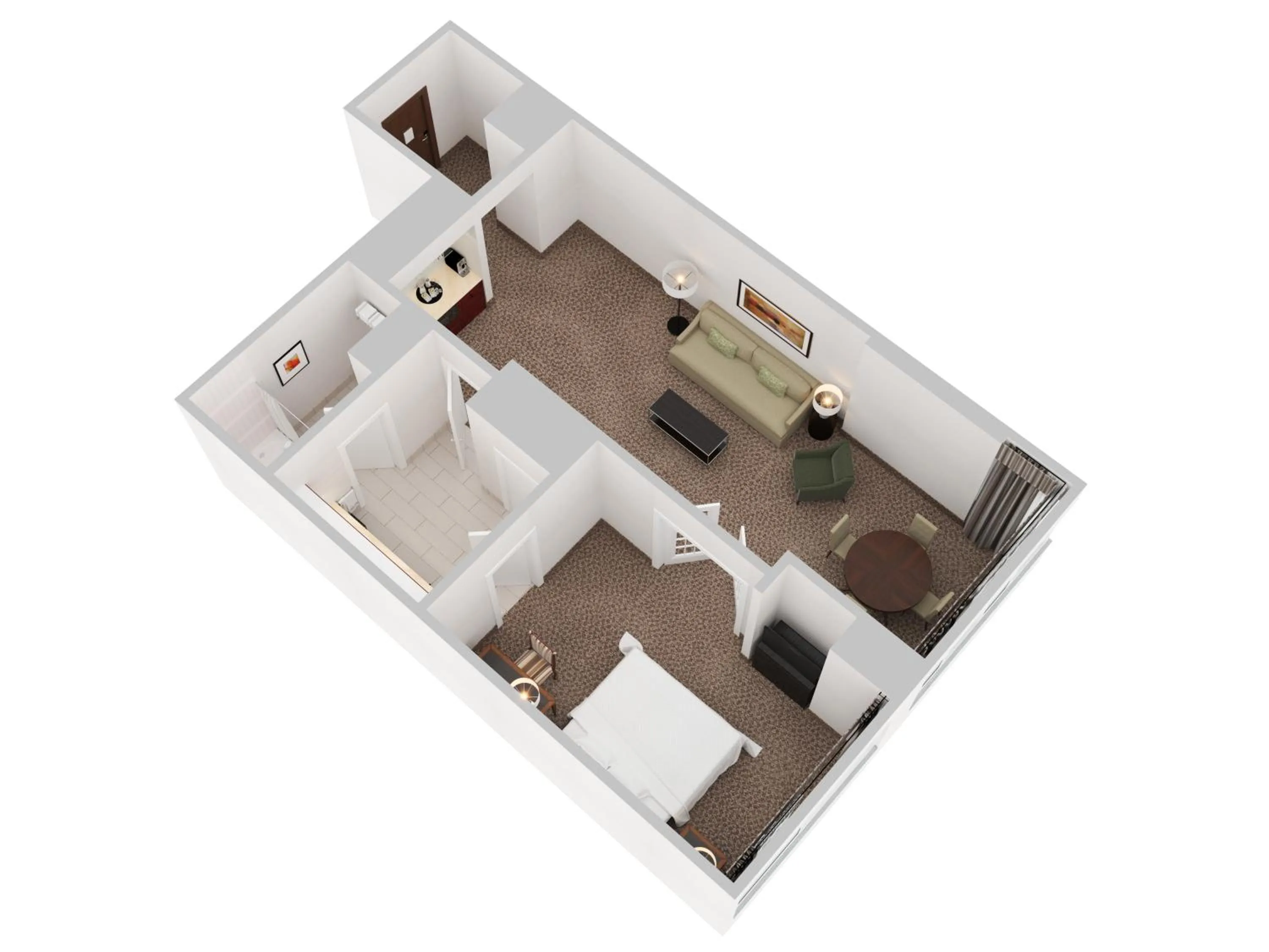 Floor plan, Bed in Cambridge Suites Toronto