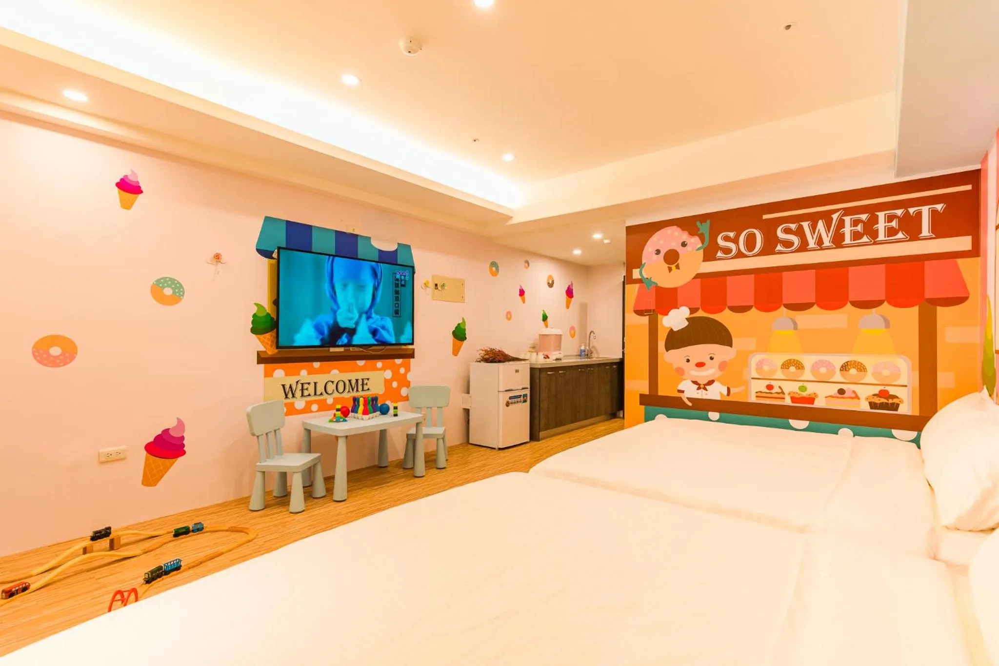 TV and multimedia, Bed in 閣樂親子旅宿Kids Fun Hotel