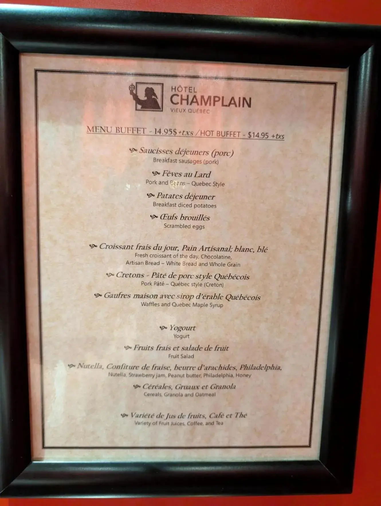 Breakfast in Hotel Champlain Breakfast in Hotel Champlain