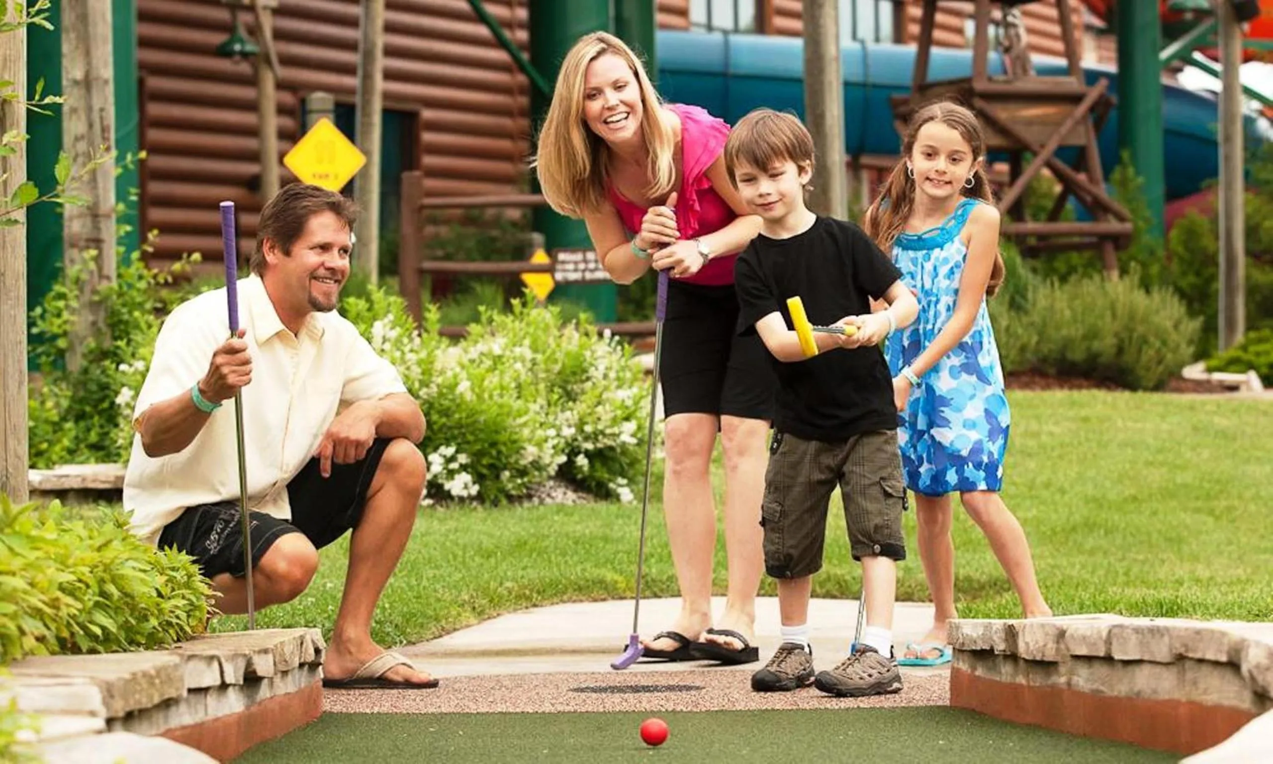 People in Great Wolf Lodge Waterpark Resort