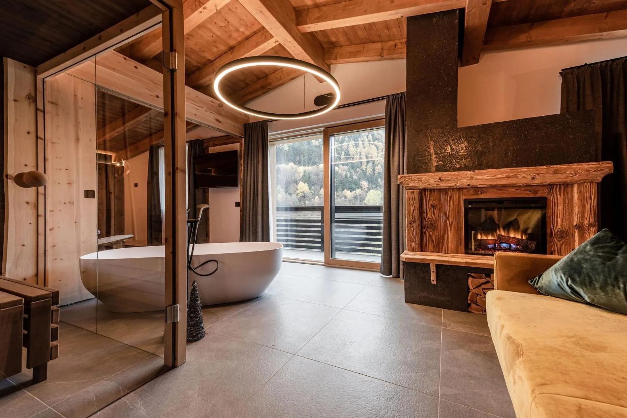 Sauna, Bed in Nidaris - Luxury Private Spa Suites