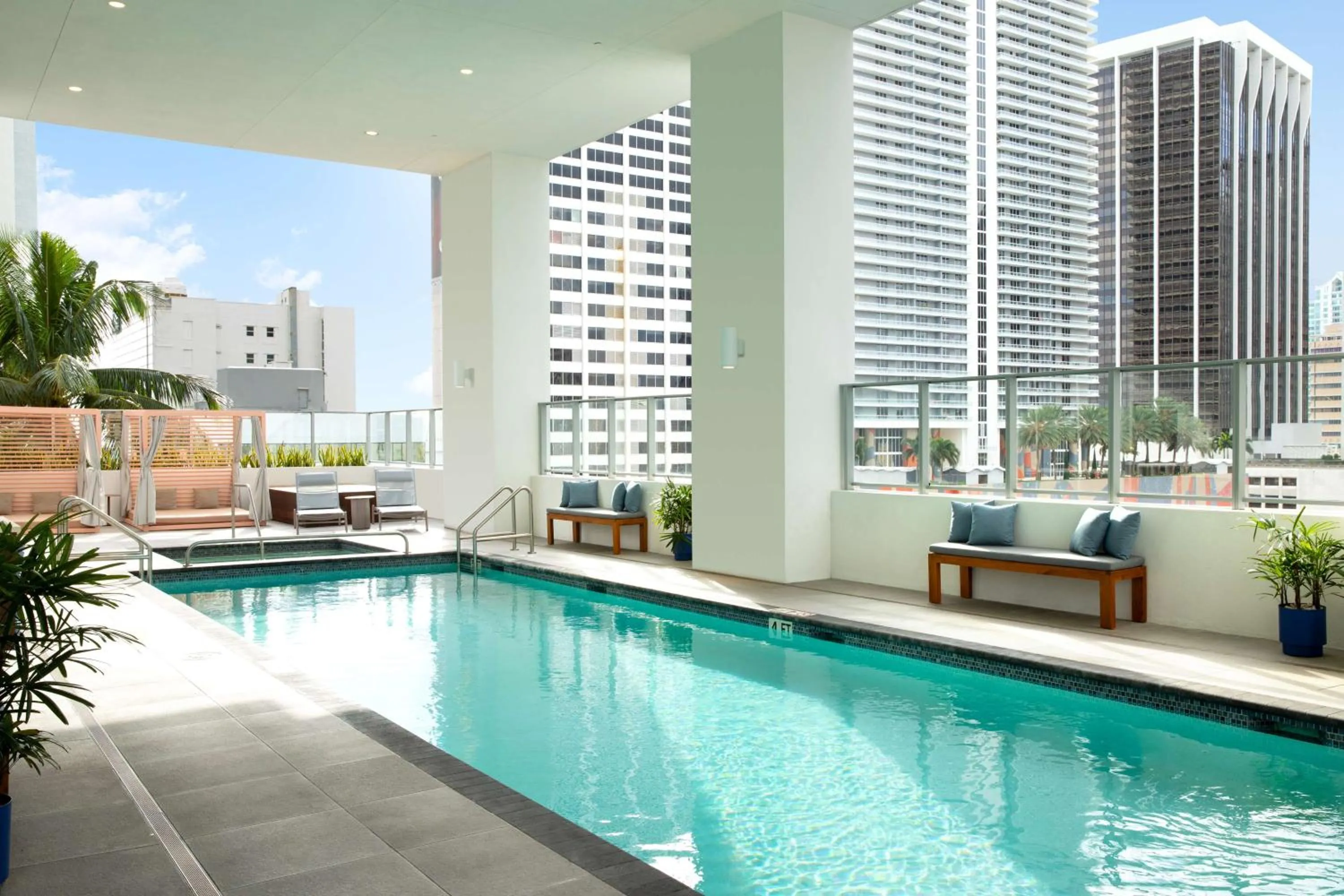 Pool view in YOTEL Miami