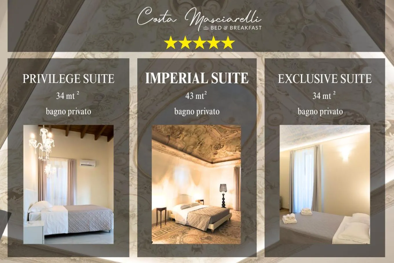 Decorative detail, Bed in B&B Costa Masciarelli - Suite affrescate a due passi dal Duomo