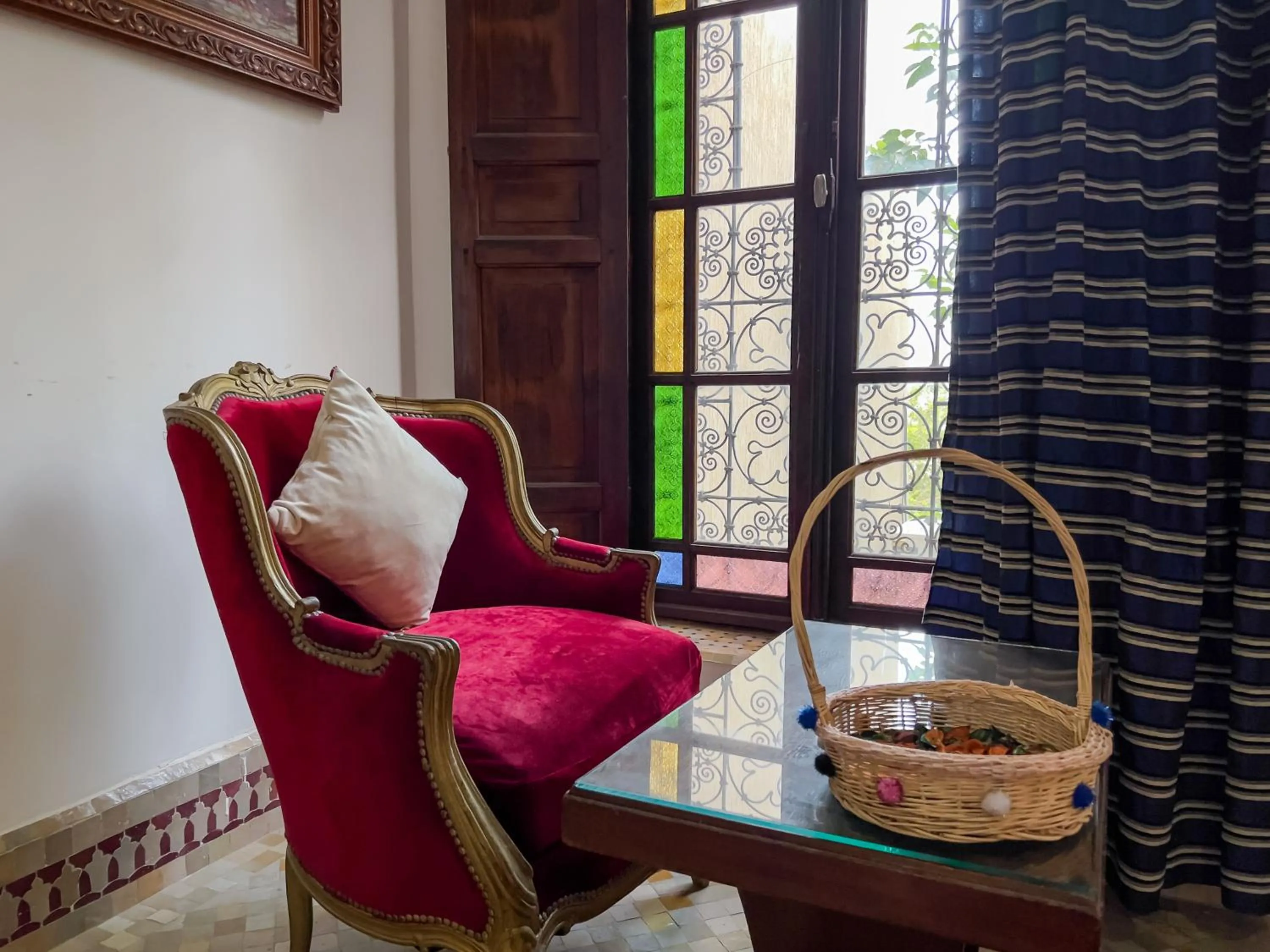Seating area in Riad Pacha Palace
