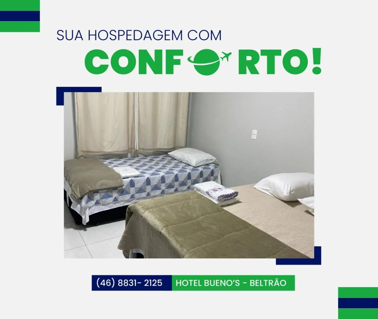 Photo of the whole room, Bed in Hotel Bueno's - Francisco Beltrão