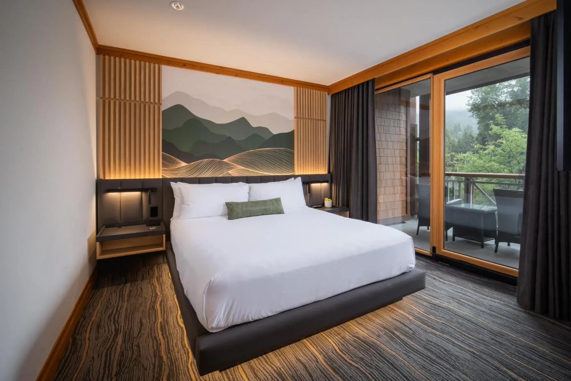 Bed in Nita Lake Lodge Bed in Nita Lake Lodge