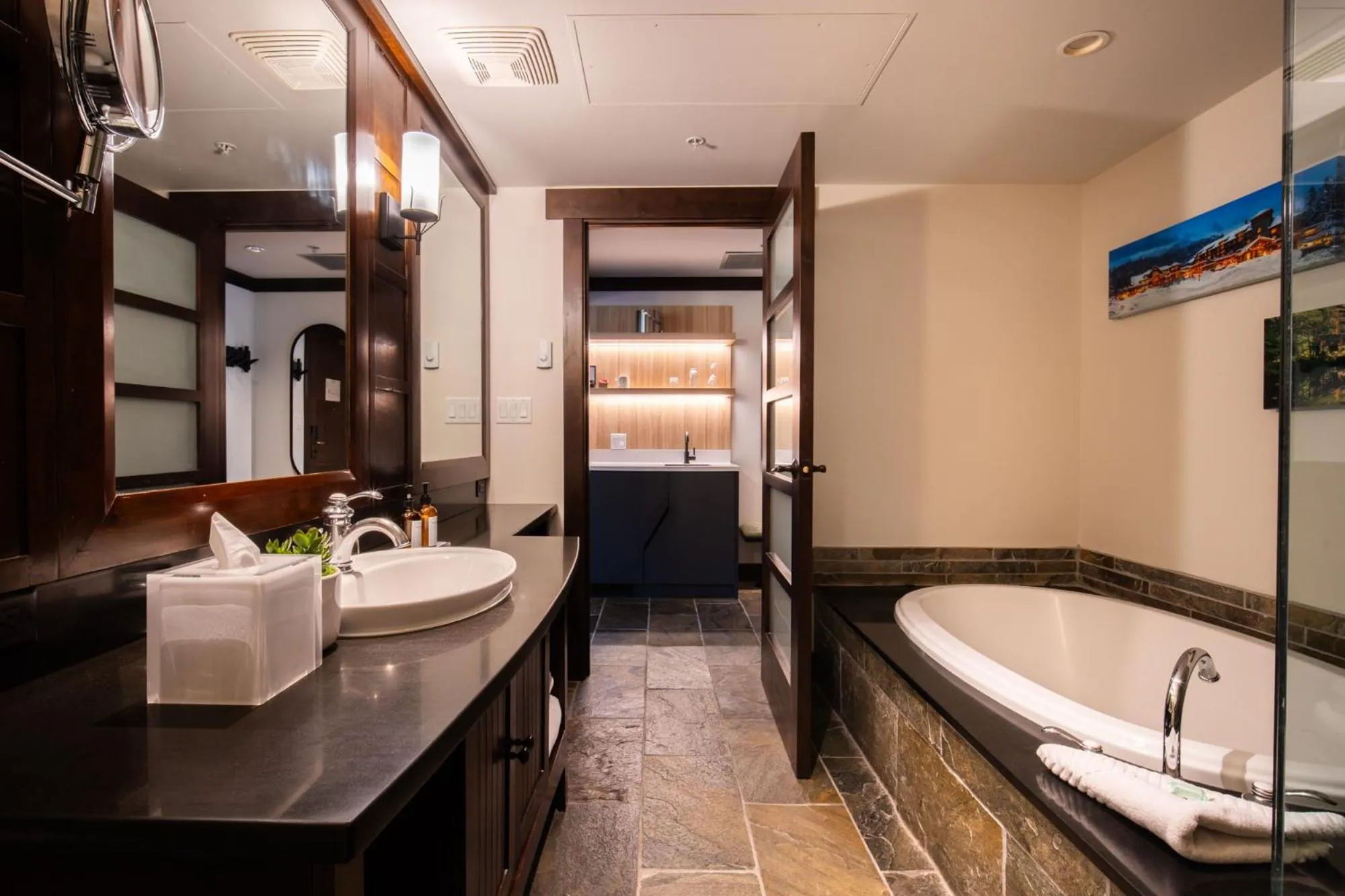 Bathroom, Bed in Nita Lake Lodge