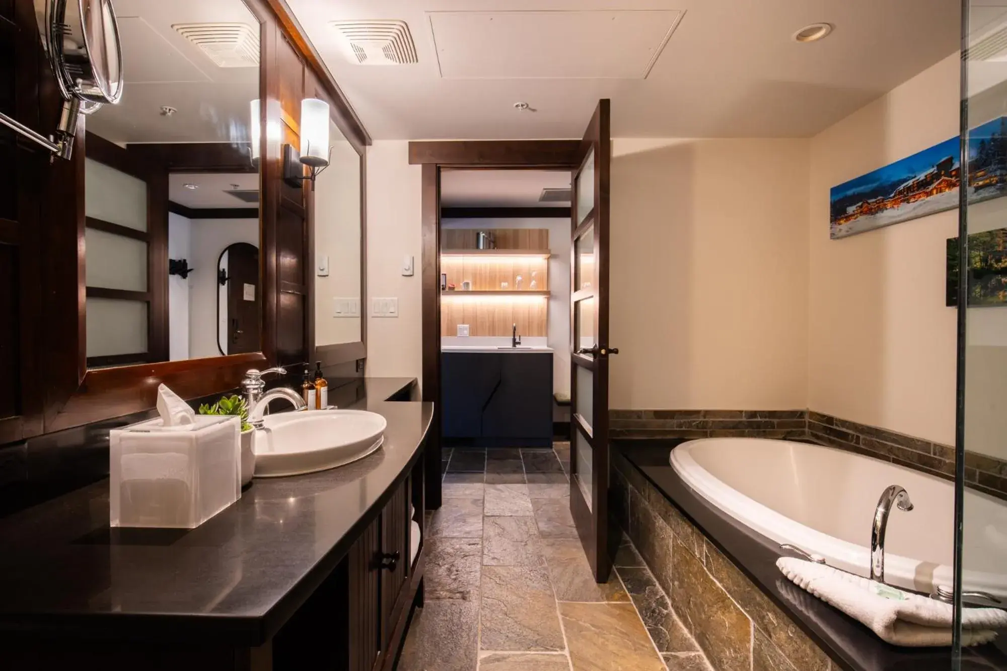 Bathroom, Bed in Nita Lake Lodge Bathroom, Bed in Nita Lake Lodge