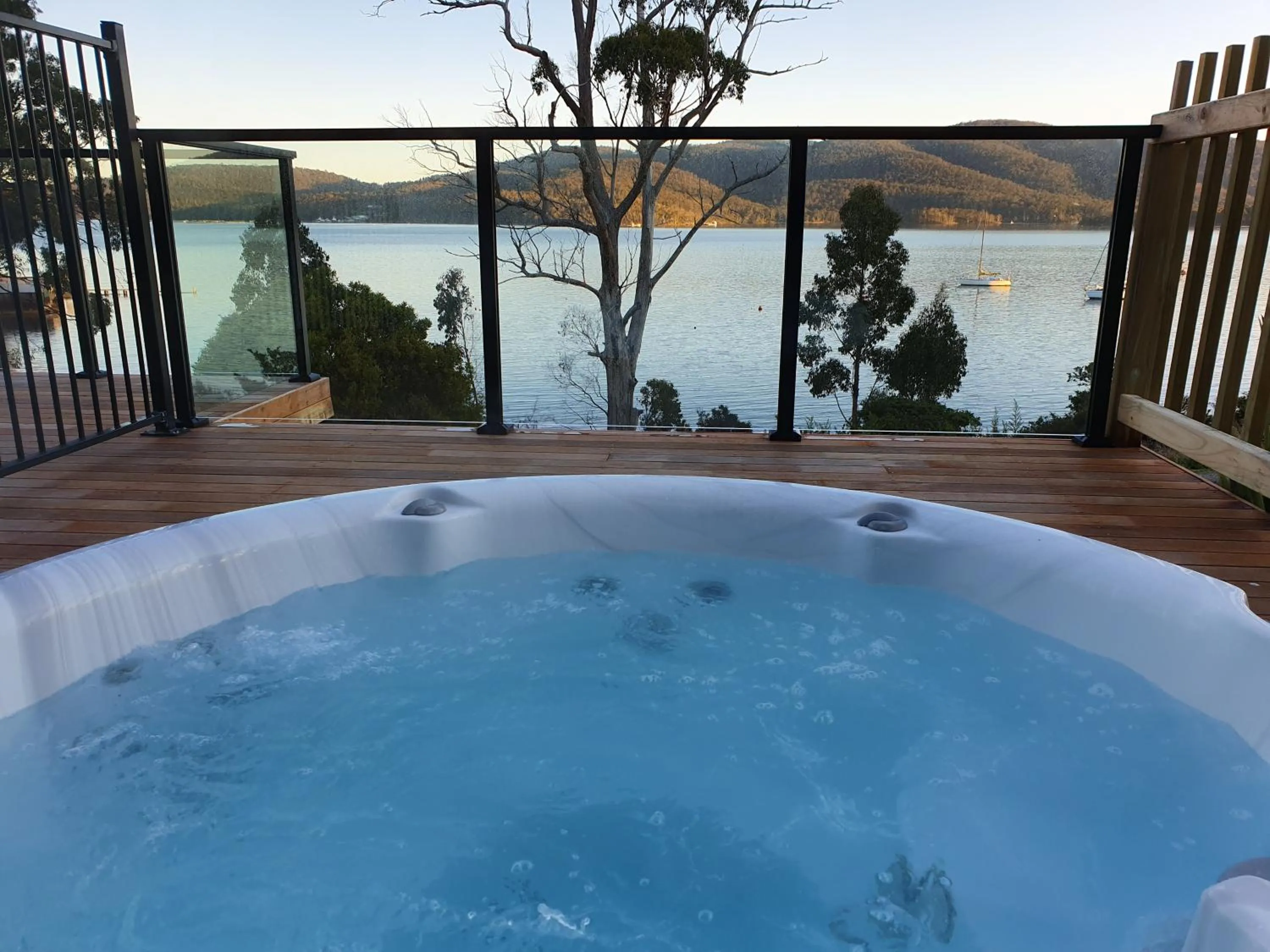 Natural landscape in The Beach House- private jacuzzi and wood fire!