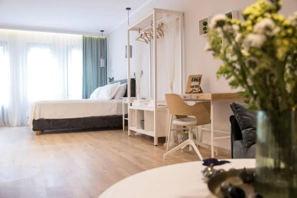Bed in Isidorou Suite Xanthi