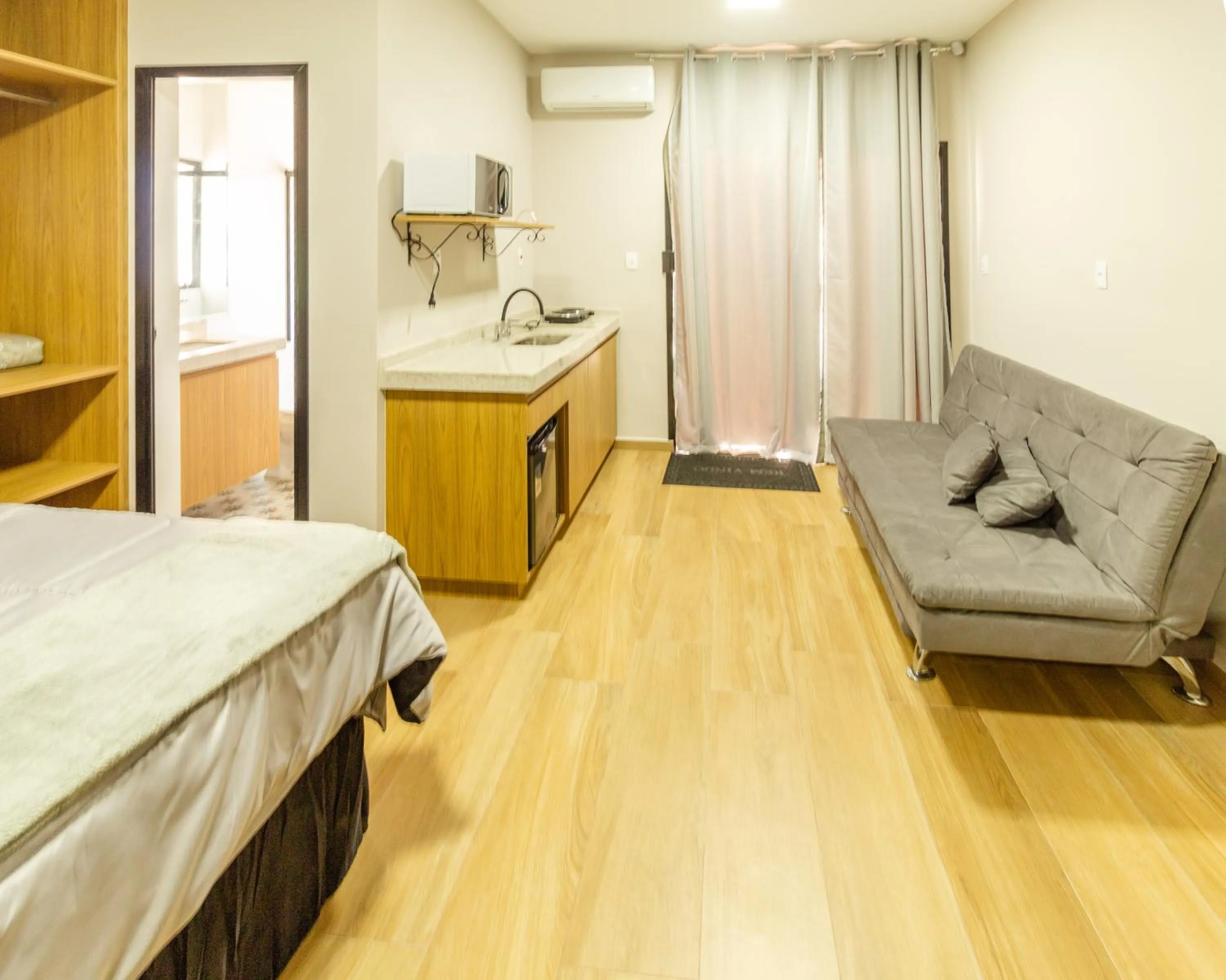 Kitchen or kitchenette, Bed in Pousada Vovó Teresa