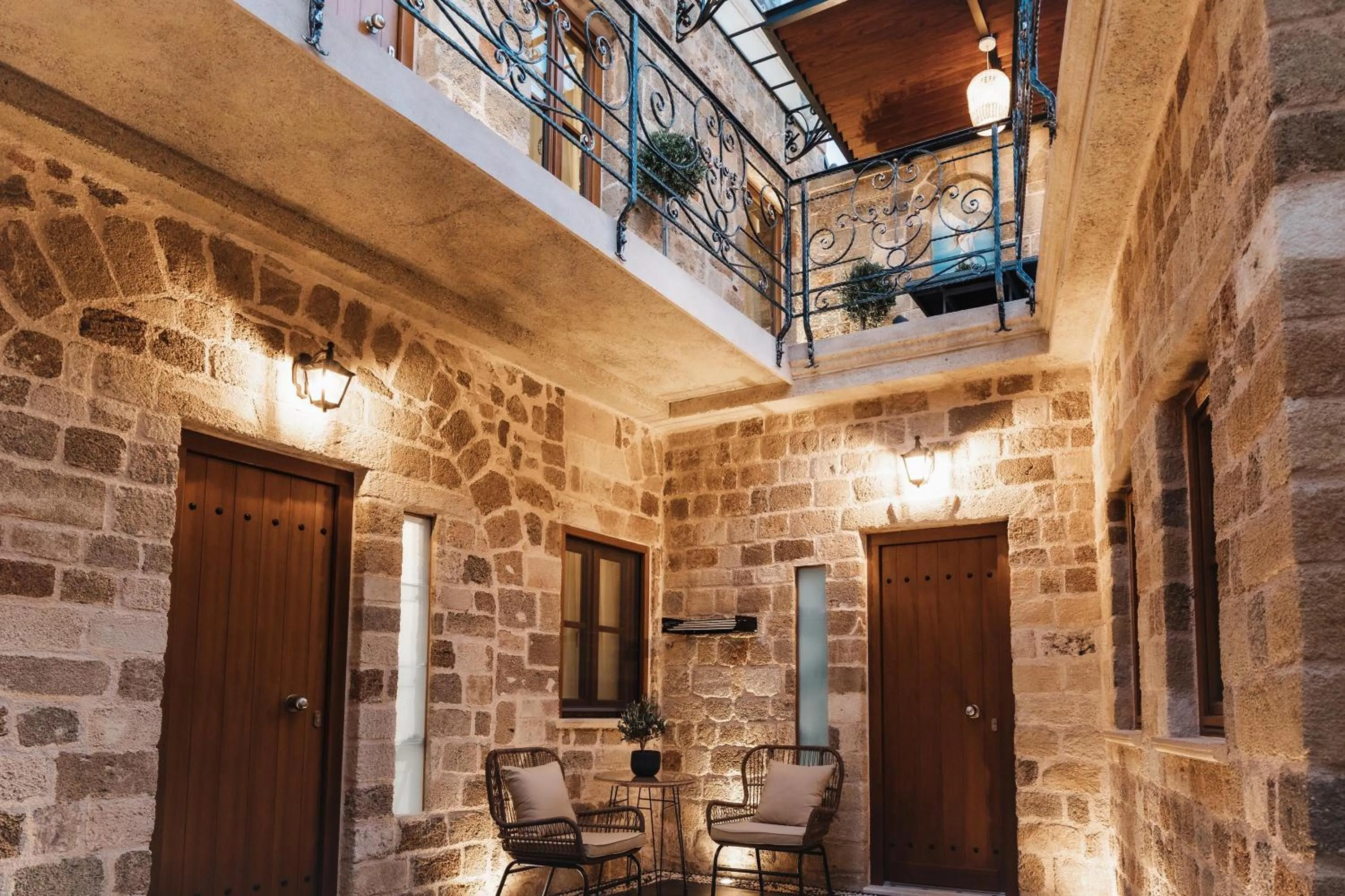 Seating area in Chateau Anax Luxury suites