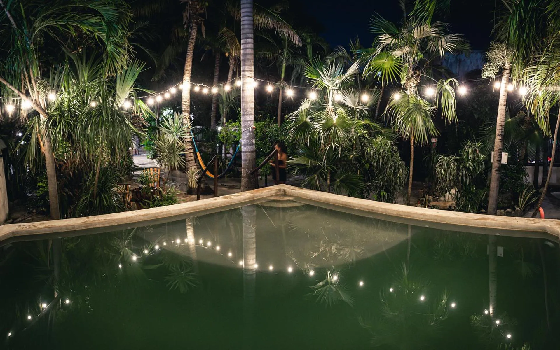 Pool view in Hostel Oryx Tulum