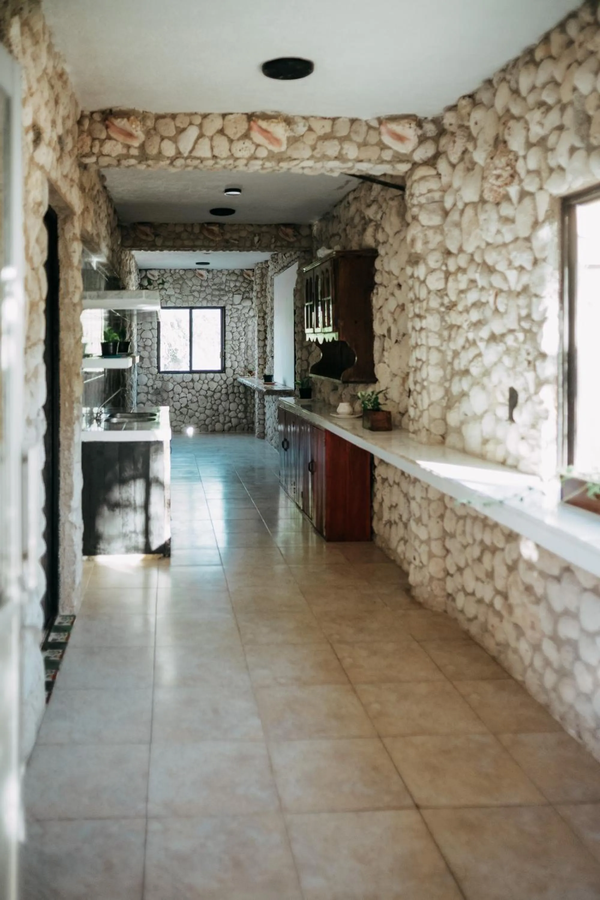 Inner courtyard view in Hostel Oryx Tulum