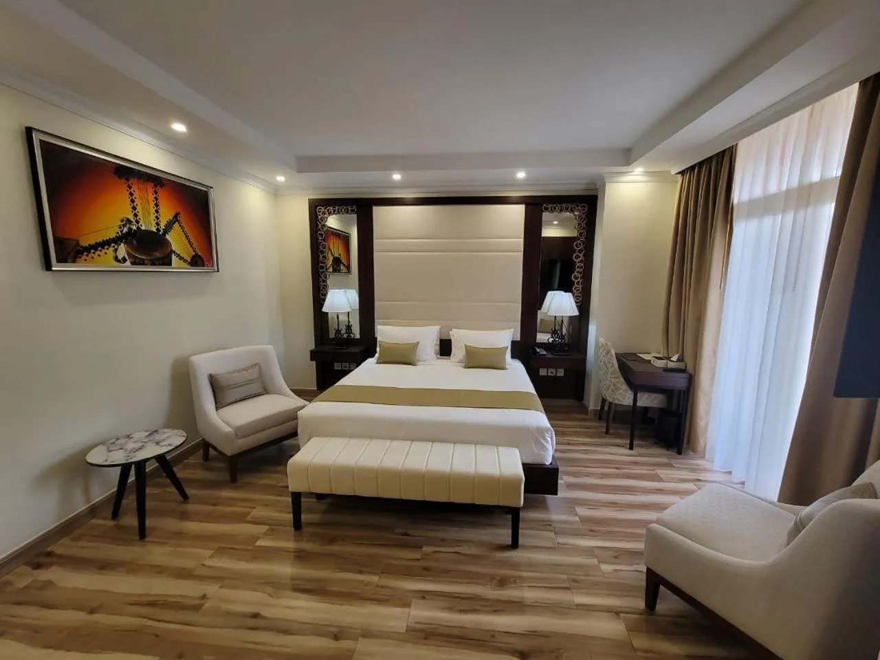 Bed in Goha Addis Hotel