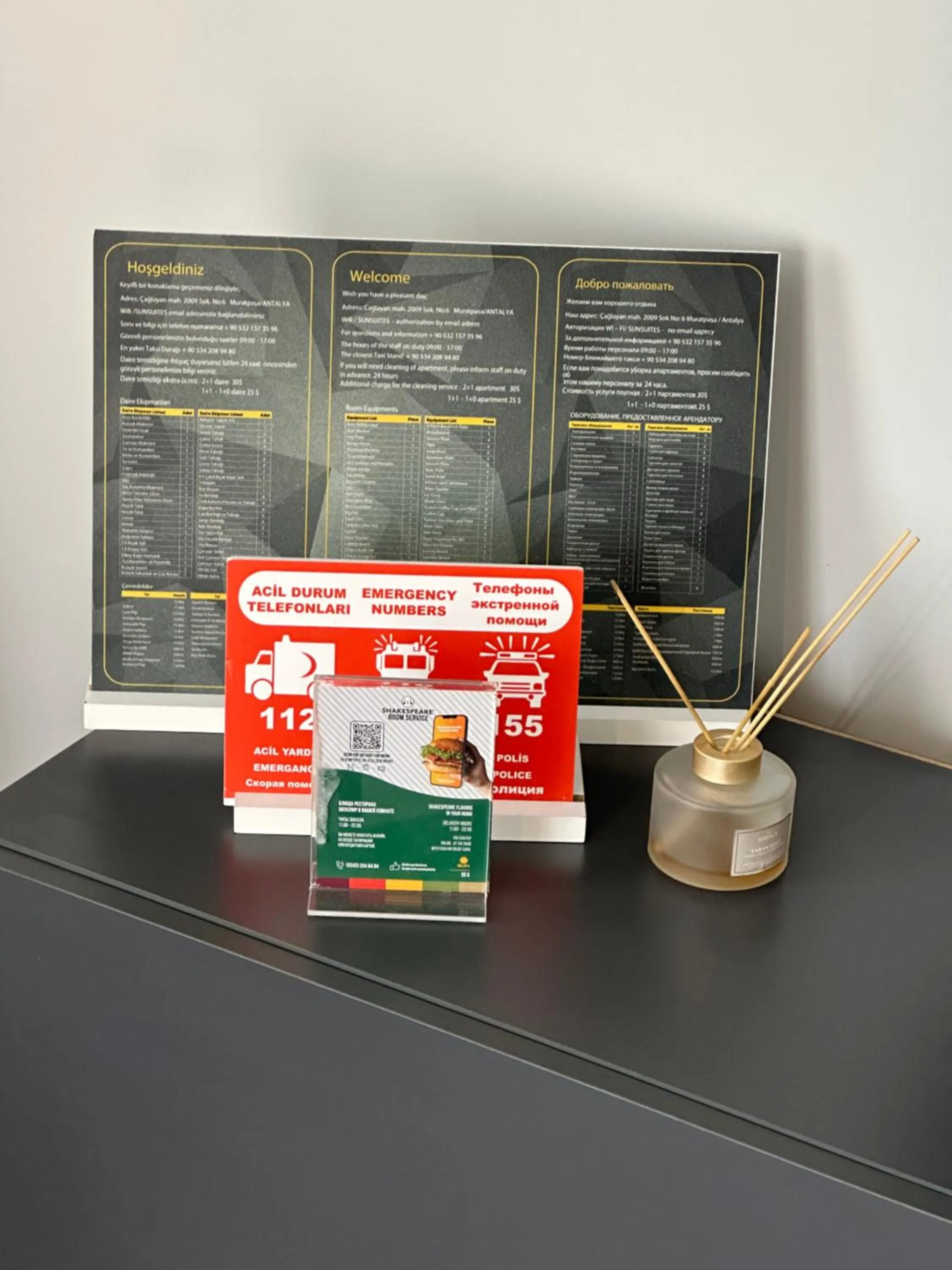 Food and drinks in Sun Suites