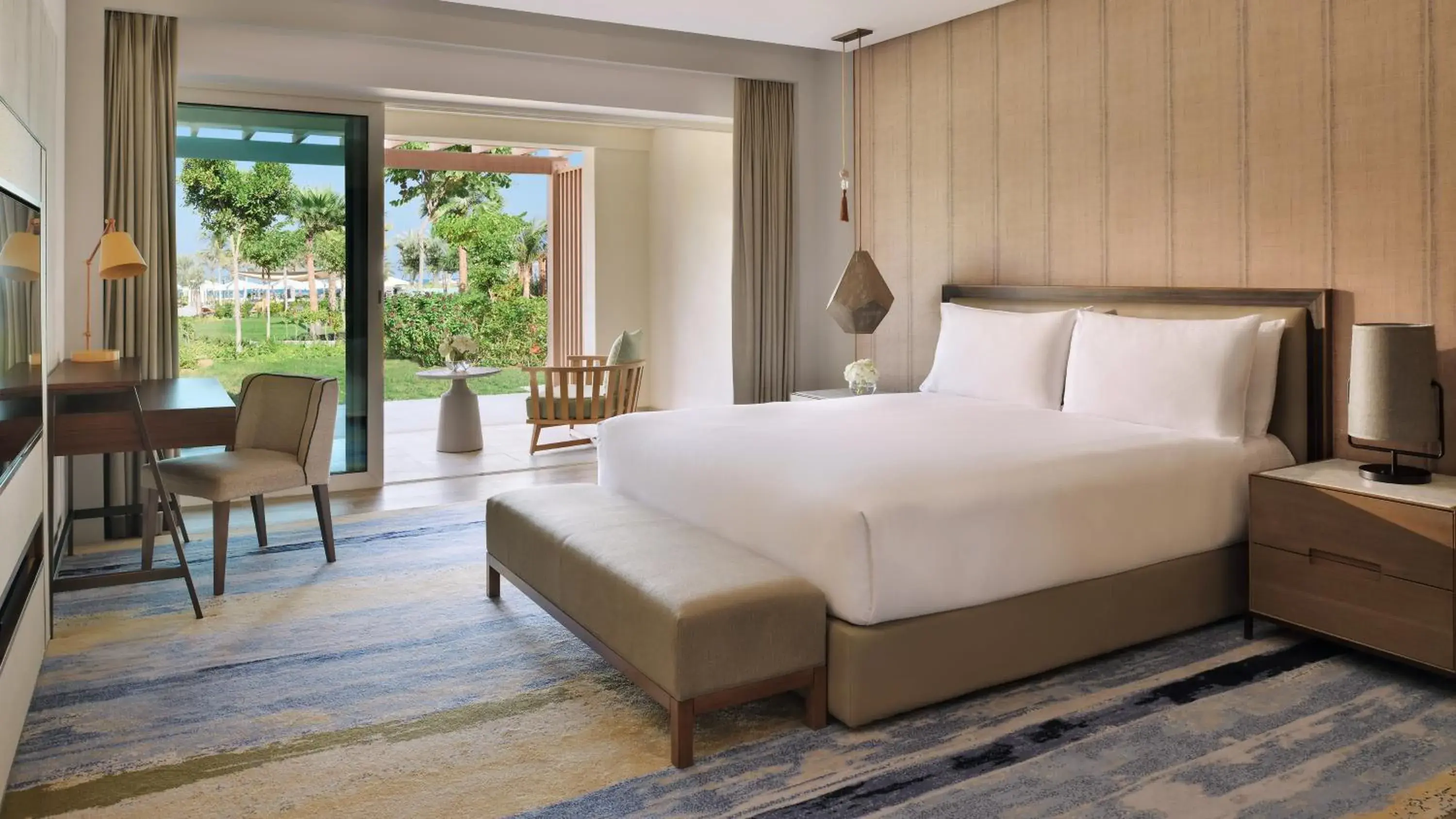 View (from property/room), Bed in InterContinental Ras Al Khaimah Mina Al Arab Resort & Spa by IHG View (from property/room), Bed in InterContinental Ras Al Khaimah Mina Al Arab Resort & Spa by IHG