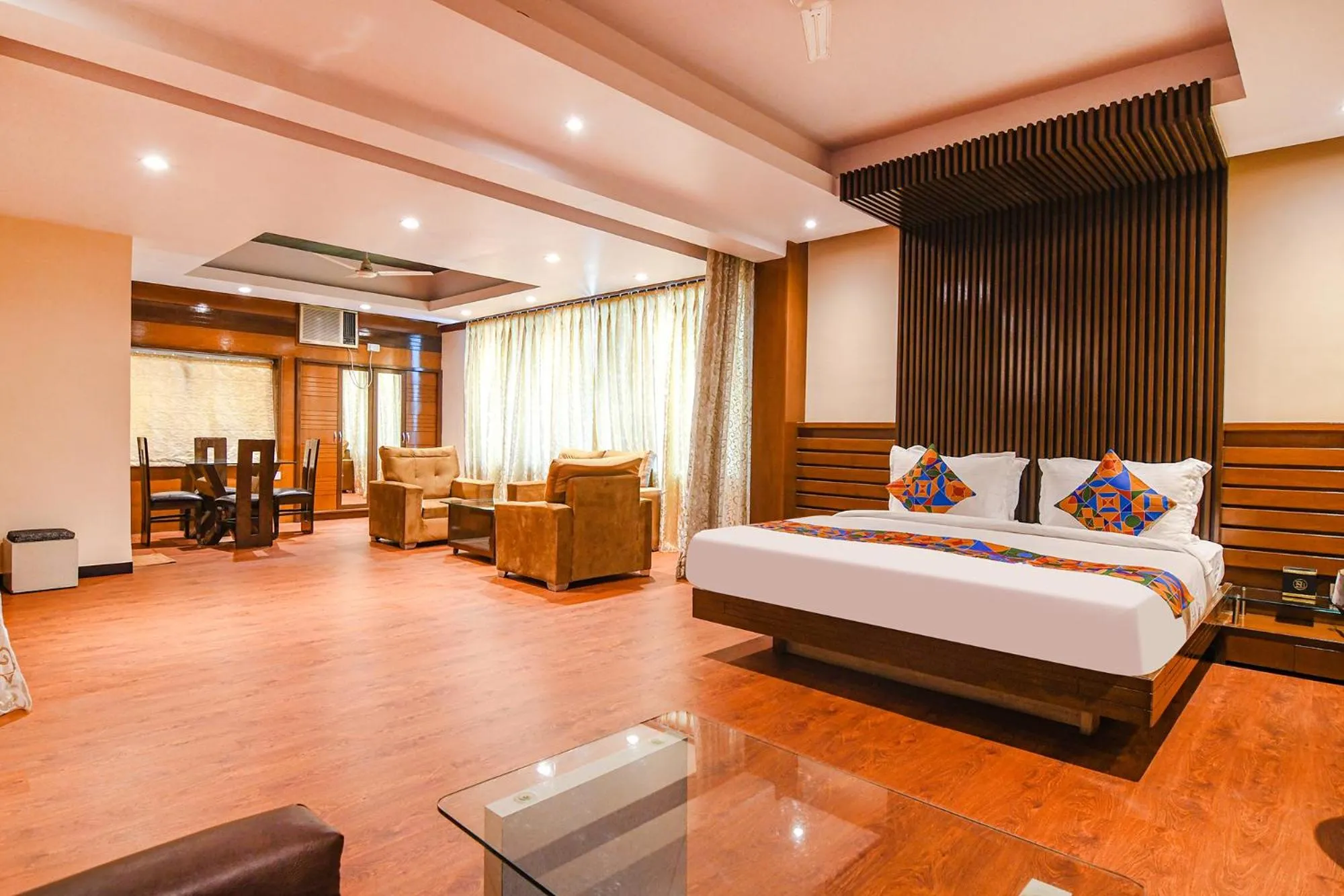 Bed in FabHotel Shivani International