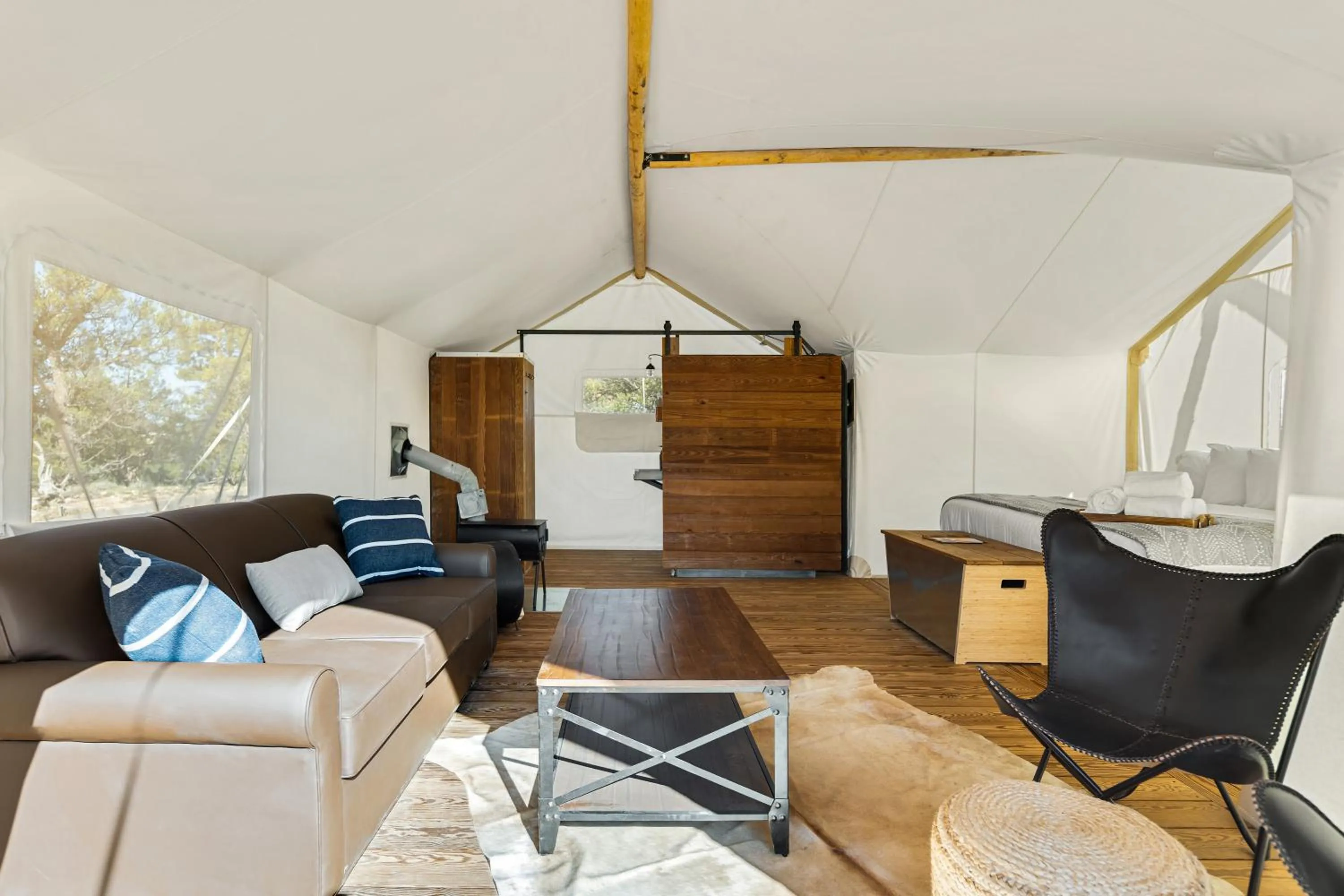 Seating area in Under Canvas Bryce Canyon