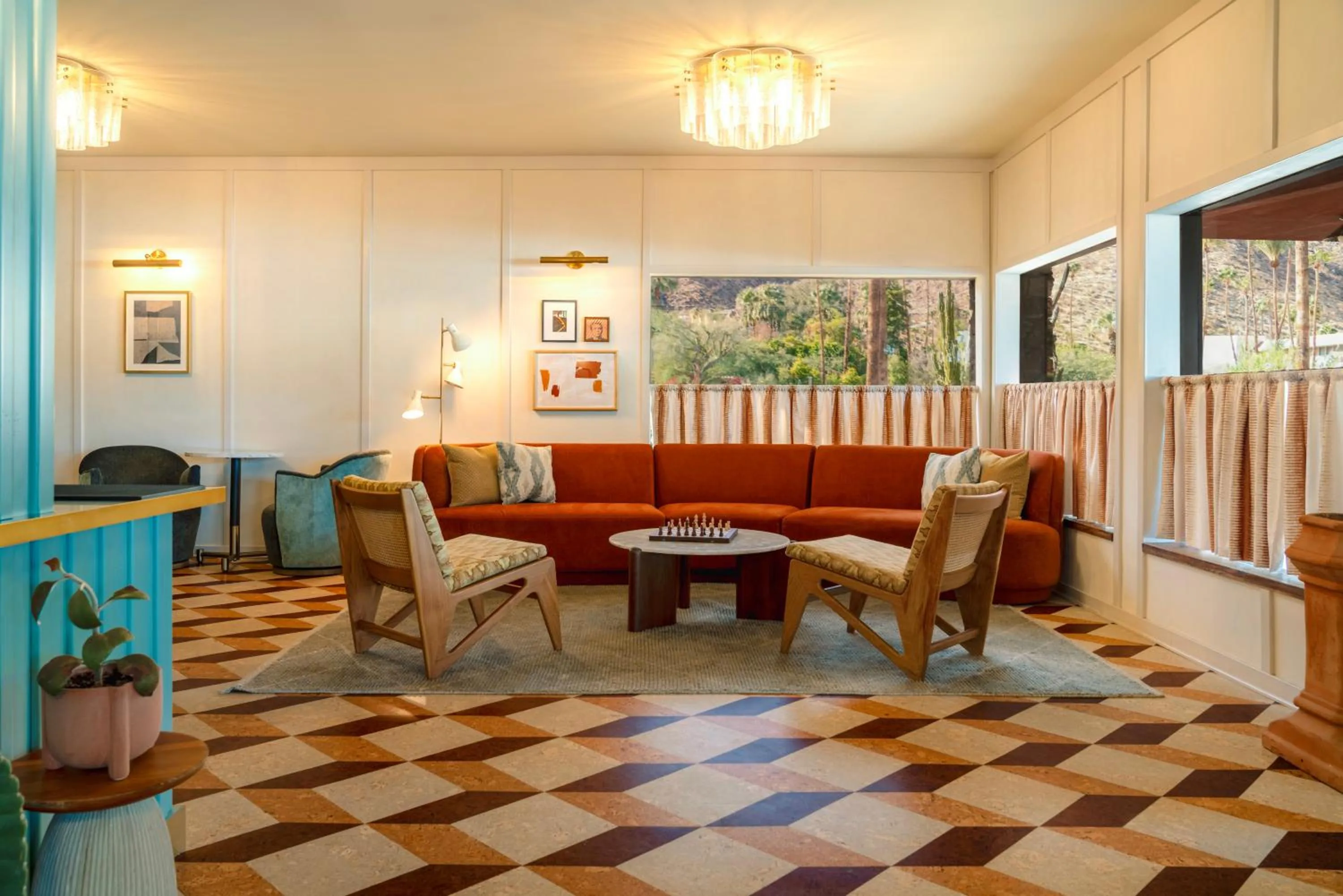 Seating area in Life House, Palm Springs